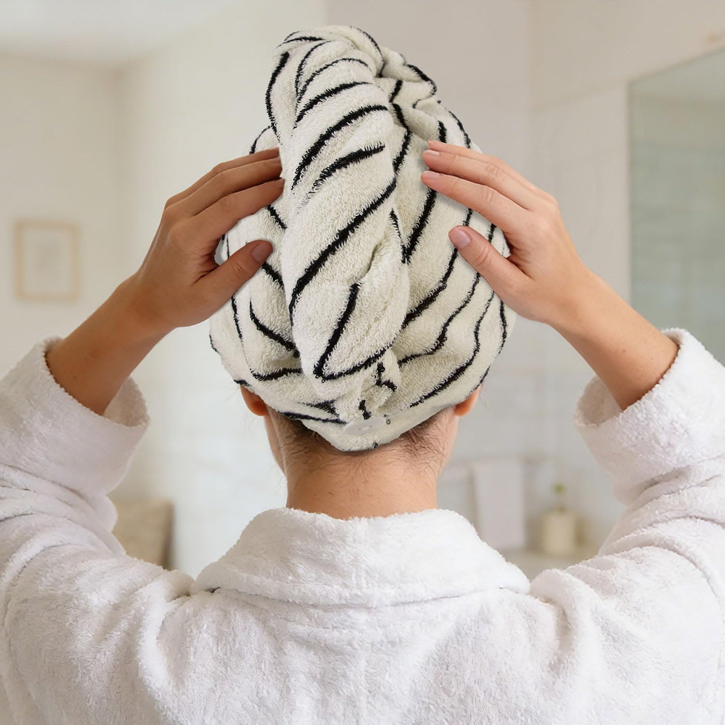 2 Pack Cotton Hair Wrap Towels for Women - Super Absorbent Quick Dry Turbans, 258