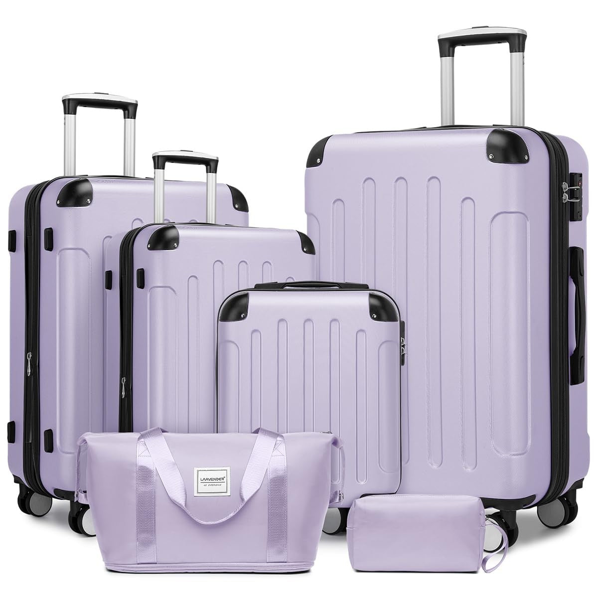 6-Piece Expandable Luggage Set, Hardside Suitcases with 360° Spinner Wheels, TSA1