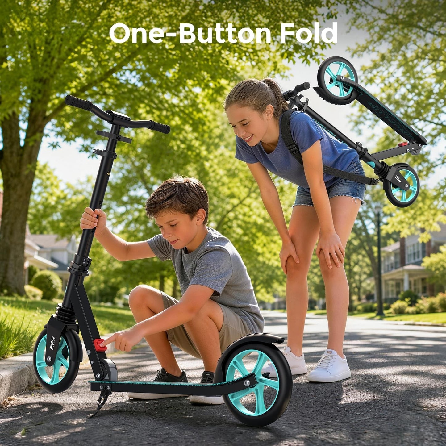 Kick Scooter for Kids, Teens & Adults - 8" Big Wheels, 240lb Capacity, Ages 6+1