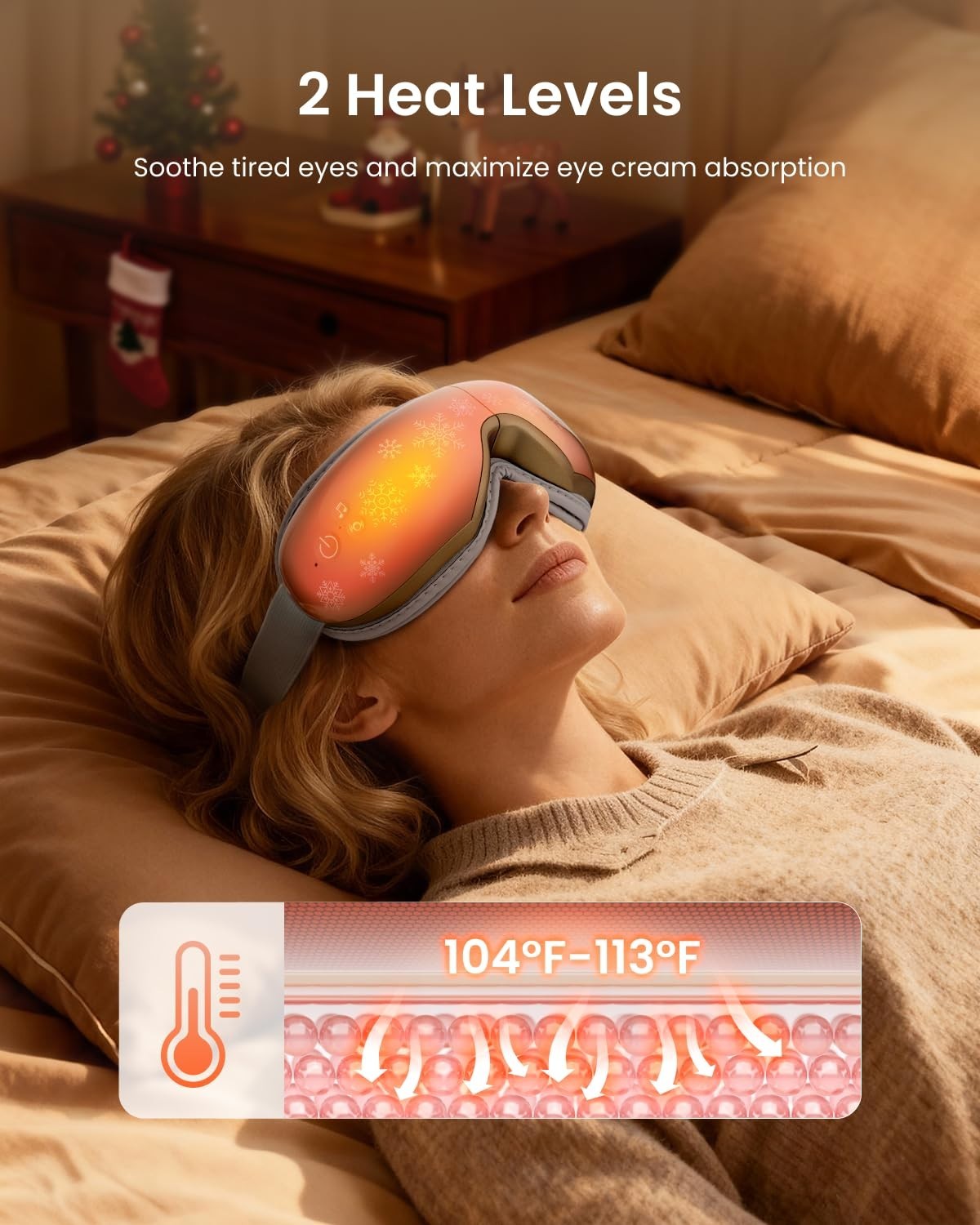Heated Eye Massager with Vibration | Relieves Head Tension, Eye Strain & Dark Ci3