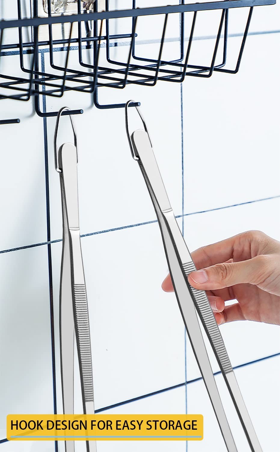 12 Inch Extra Long Stainless Steel Kitchen Tweezers Tongs   Fine Cooking Tools (3