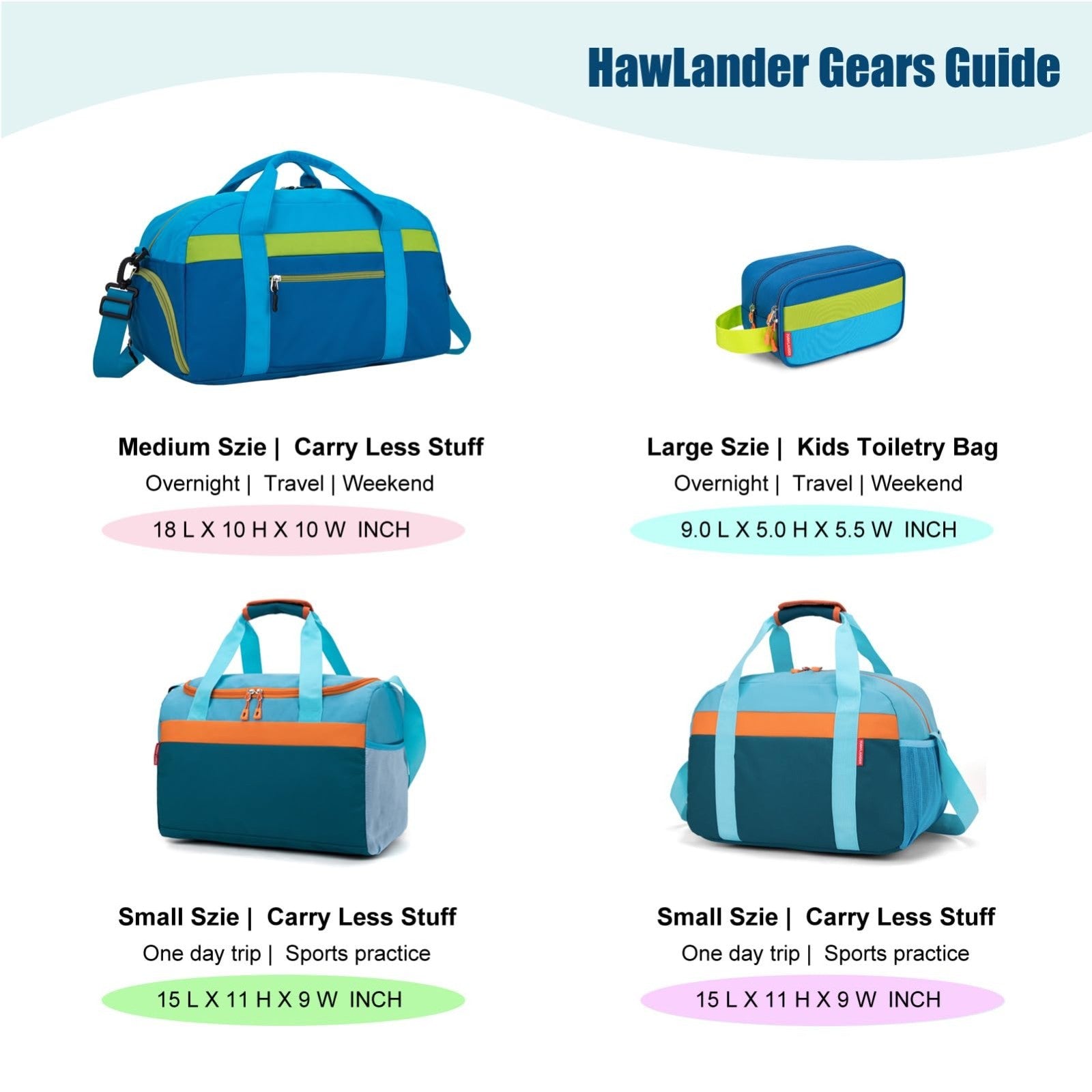 Spacious Kids Duffle Bag for Travel & Weekend Getaways, 22" x 12" x 12", Durable8