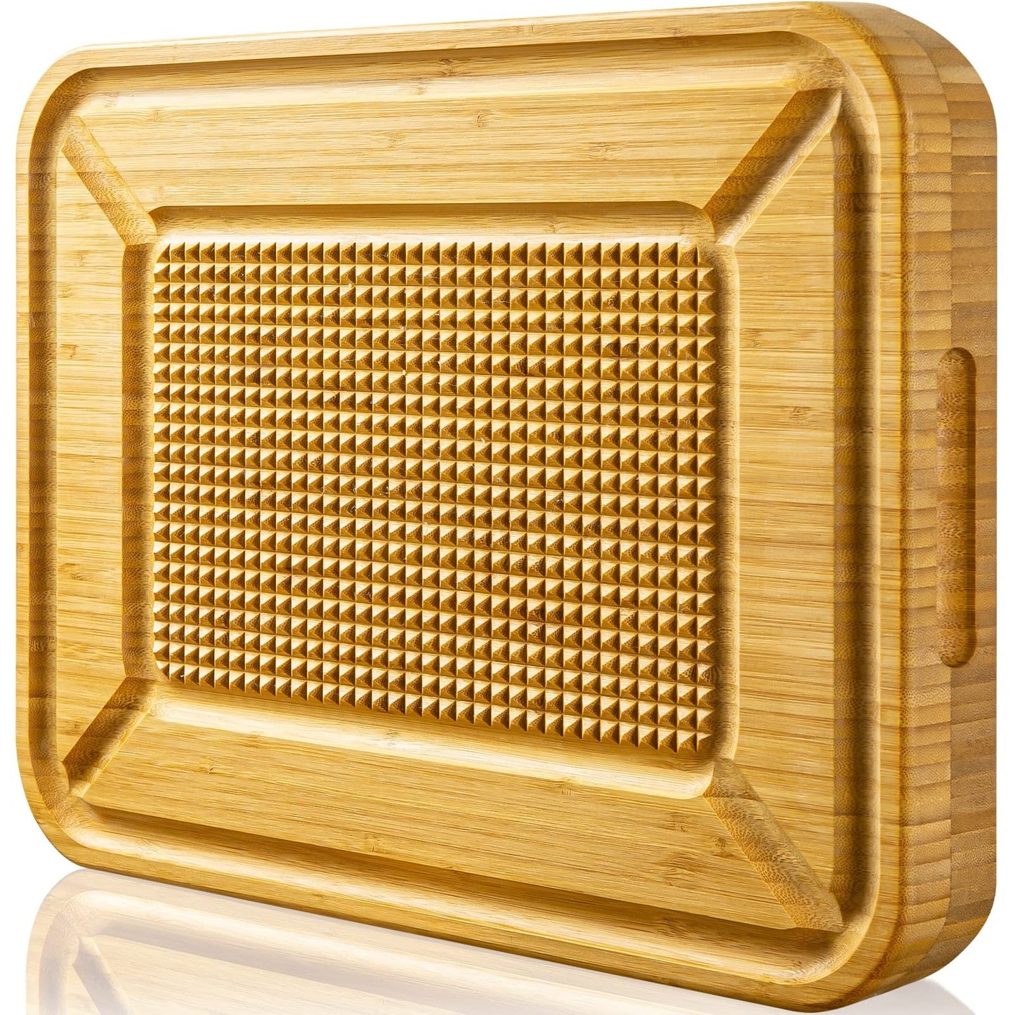 Heavy Duty Bamboo Carving Board for Thanksgiving - Meat Cutting Board with Juice0