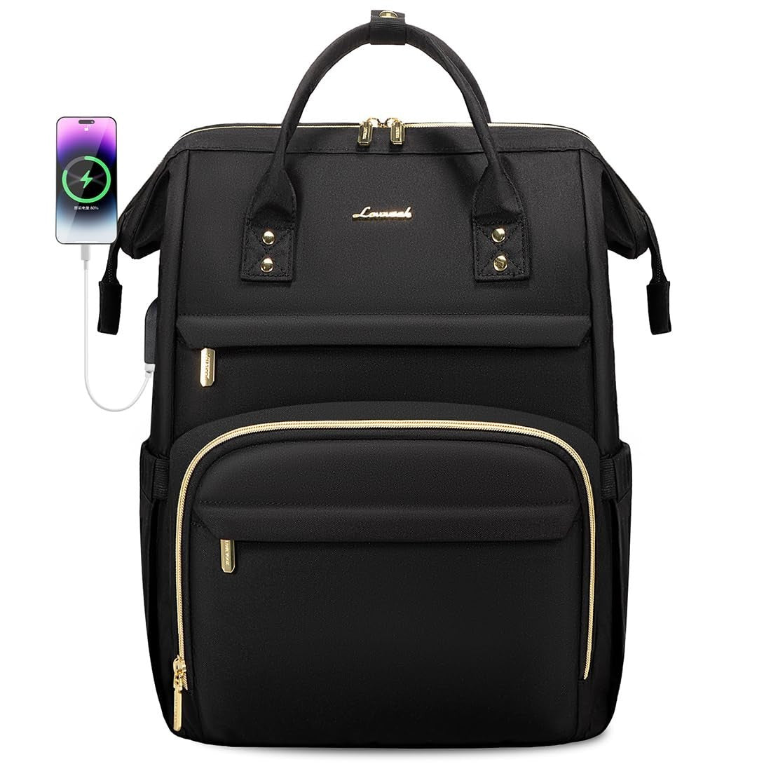 Stylish 15.6" Laptop Backpack for Women, Waterproof Travel Bag with USB Port, Id1