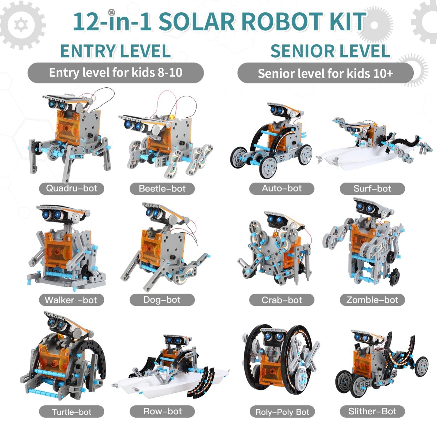 12 in 1 Solar Power Robot Building Kit   STEM Educational Toy for Kids 8 13, DIY6
