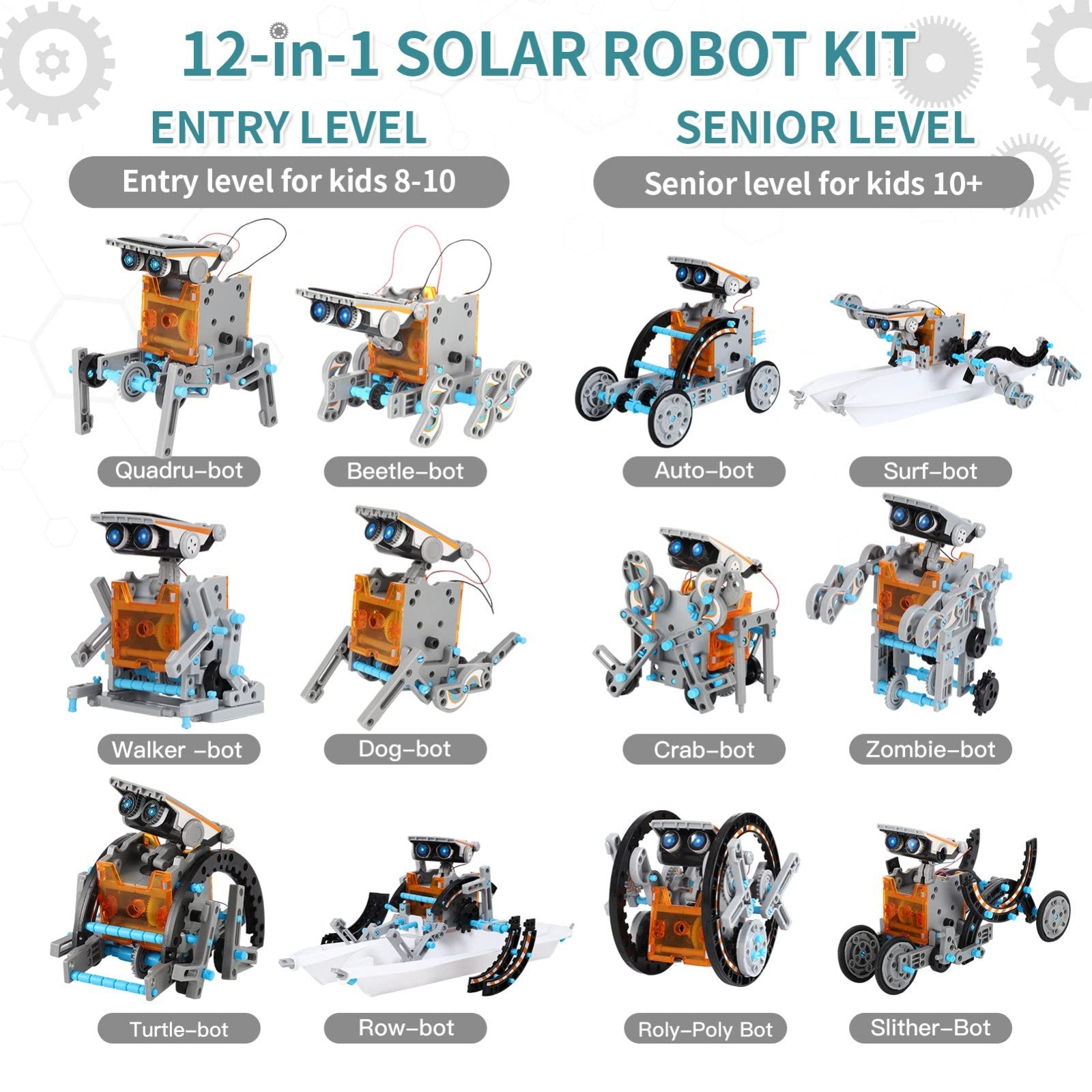 12 in 1 Solar Power Robot Building Kit   STEM Educational Toy for Kids 8 13, DIY6