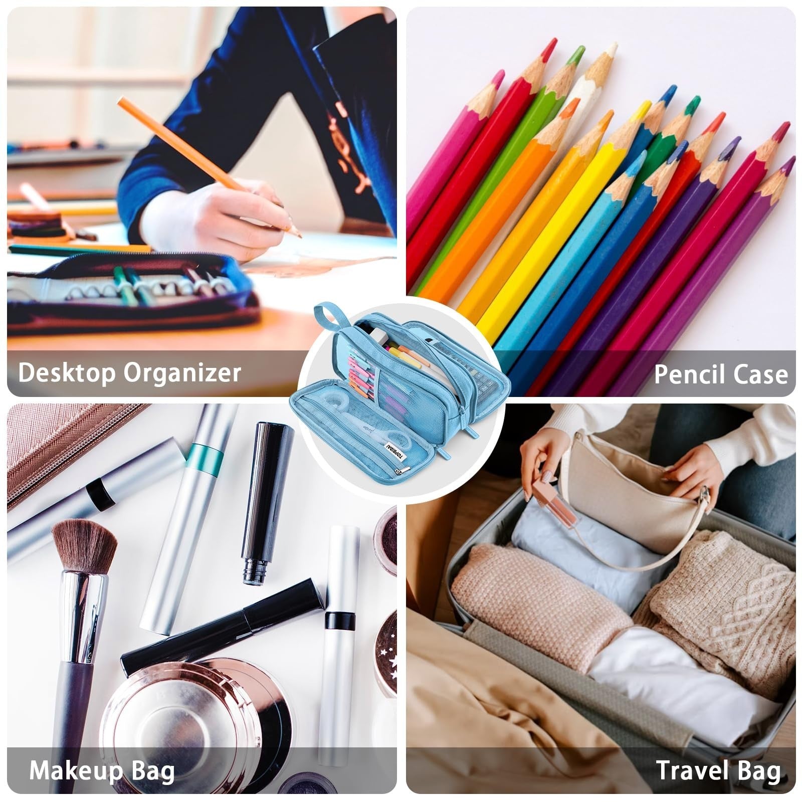 Large Pencil Case Pouch for School, Office, Art Supplies   Unisex Organizer7