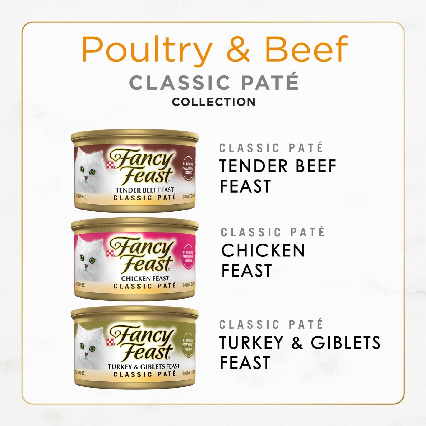 Grain Free Wet Cat Food Variety Pack   Poultry & Beef Classic Pate, 60 Cans2