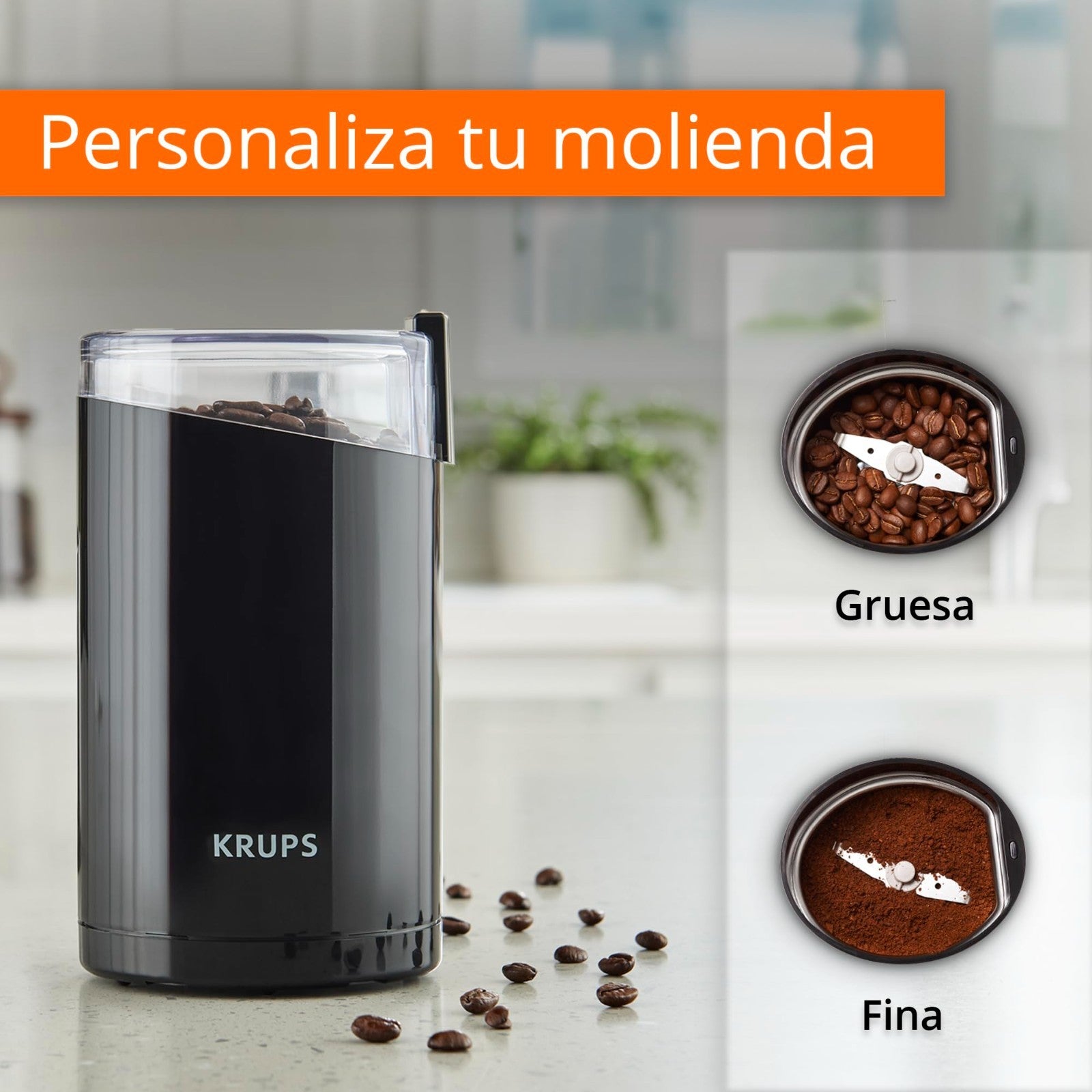 Electric Coffee Grinder, 3 oz Capacity, 200W Motor, Stainless Steel Blades, Spic3