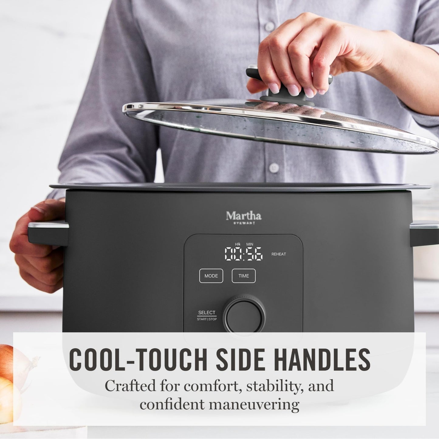 Programmable 8 QT Slow Cooker with Timer, 3 Heat Settings, Nonstick Ceramic Croc6