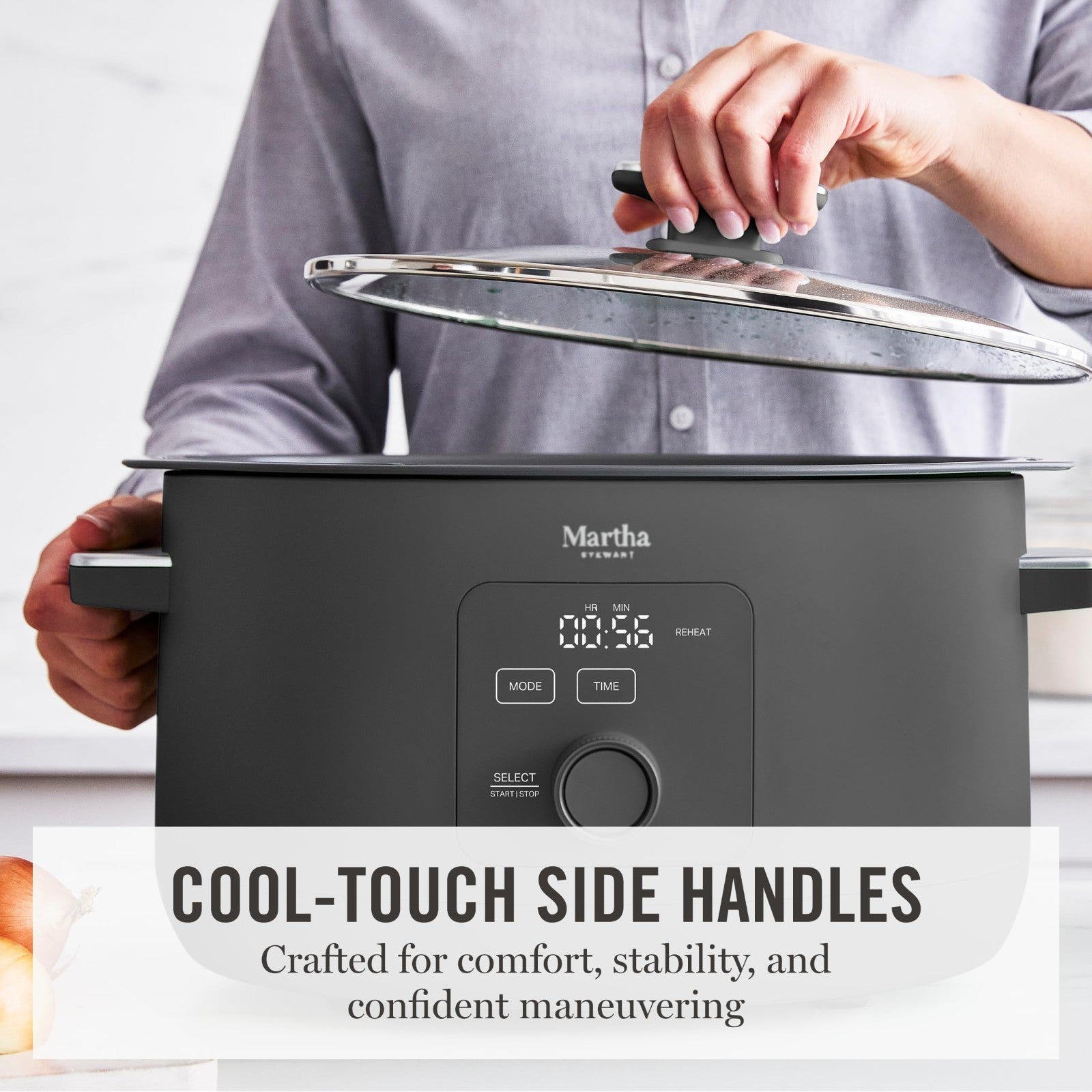 Programmable 8 QT Slow Cooker with Timer, 3 Heat Settings, Nonstick Ceramic Croc6