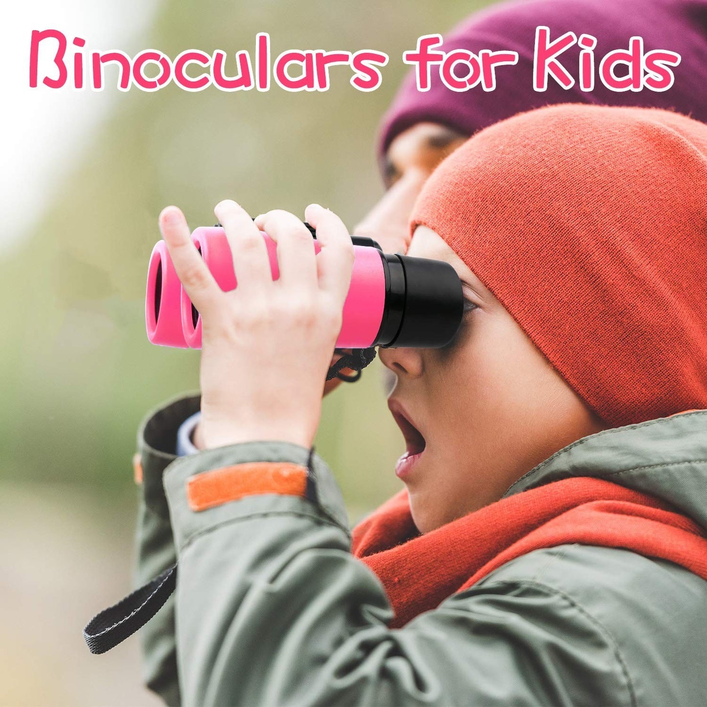 Kids Shockproof Binoculars Set for Ages 3 12   Bird Watching, Hiking, Learning T5
