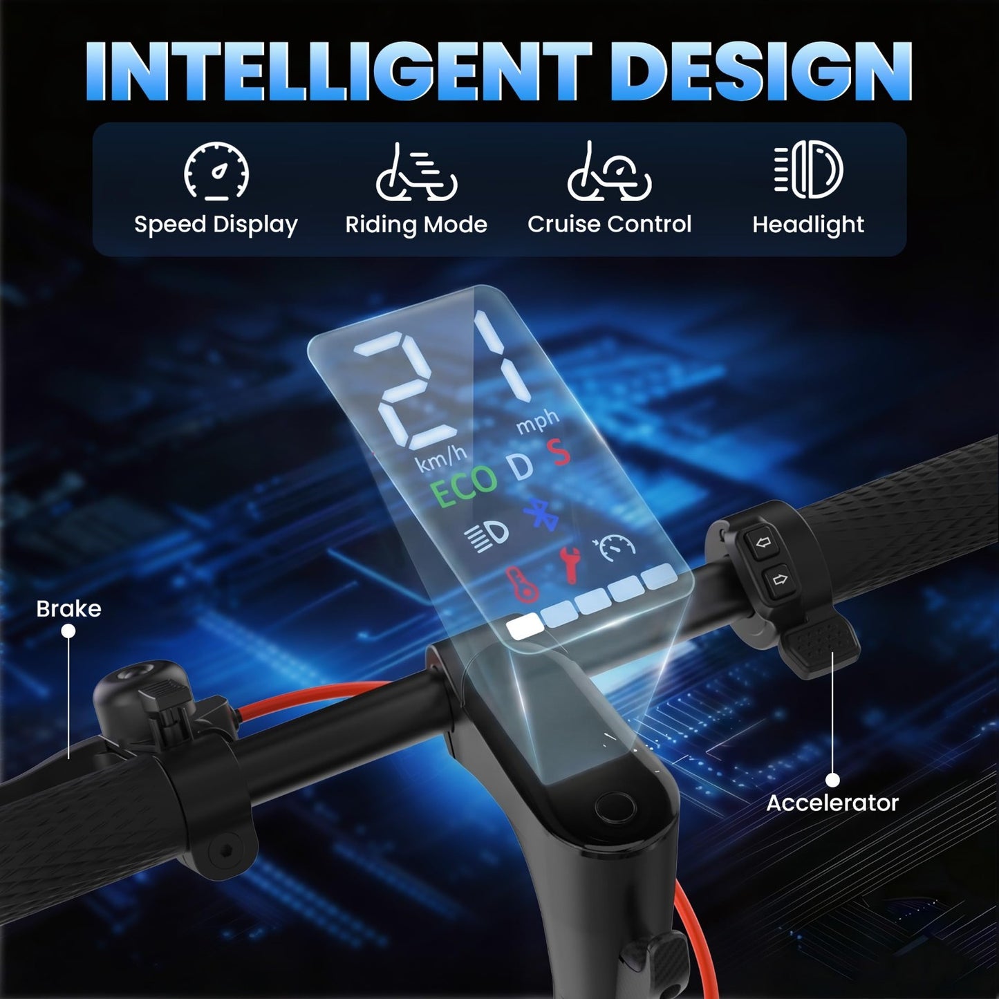High-Power Electric Scooter for Adults & Teens, 1200W/1000W/500W Motor, 10"/8.5"8