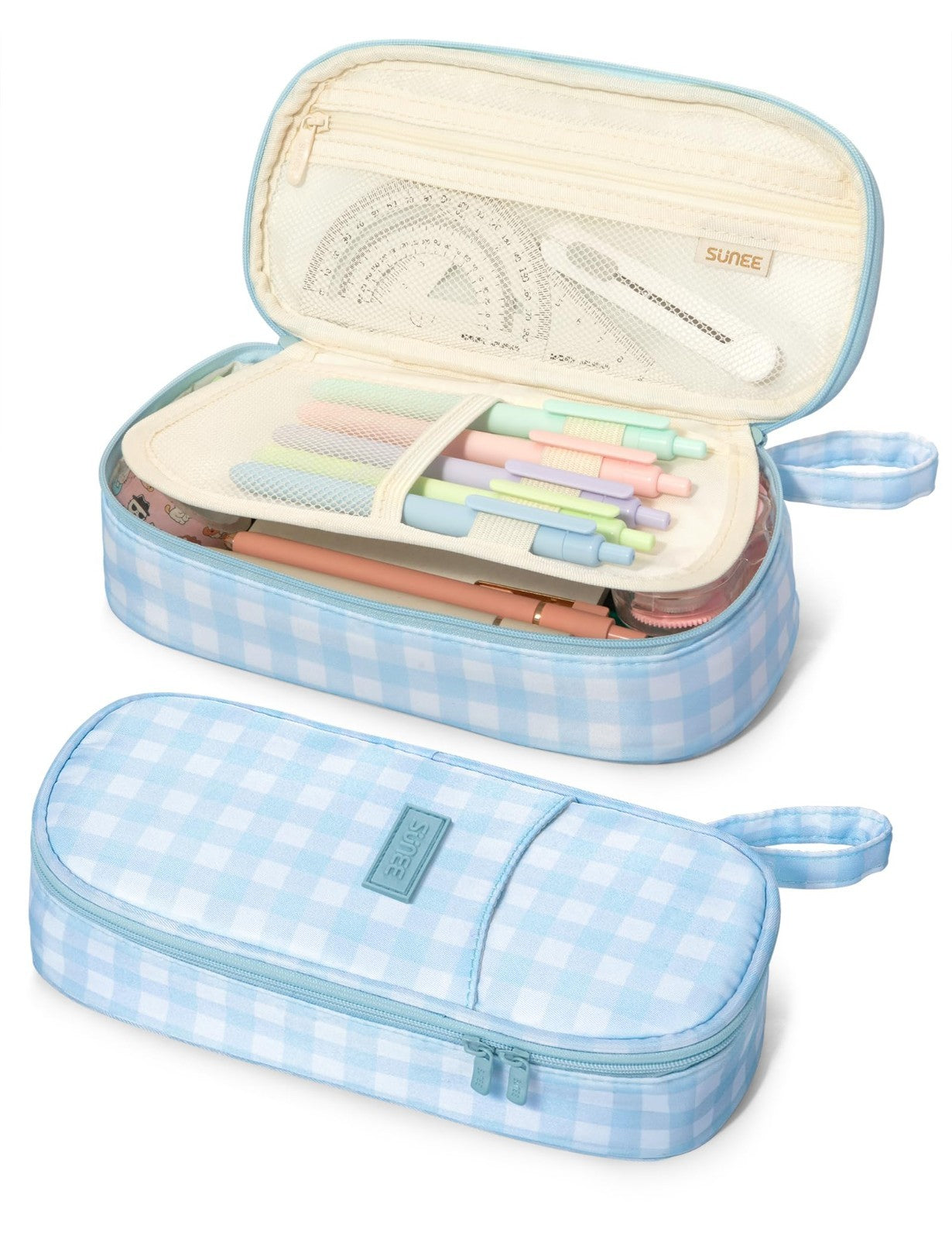 Cute Aesthetic Pencil Case   Large Zippered Pen Pouch, Kawaii Storage for School0