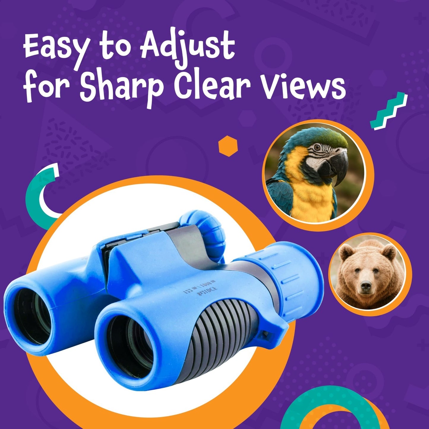Compact Blue Binoculars for Kids 3 12   STEM Outdoor Adventure Toy for Bird Watc3