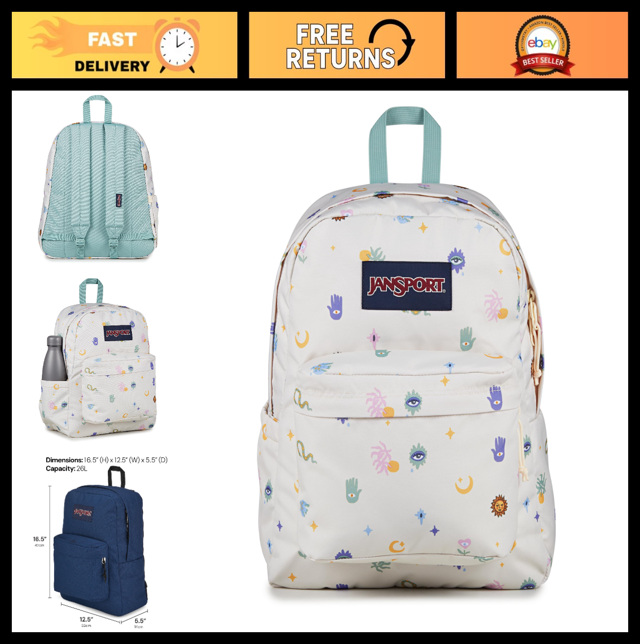Durable Lightweight Backpack for School, Travel, Hiking   Large Capacity, Multip0