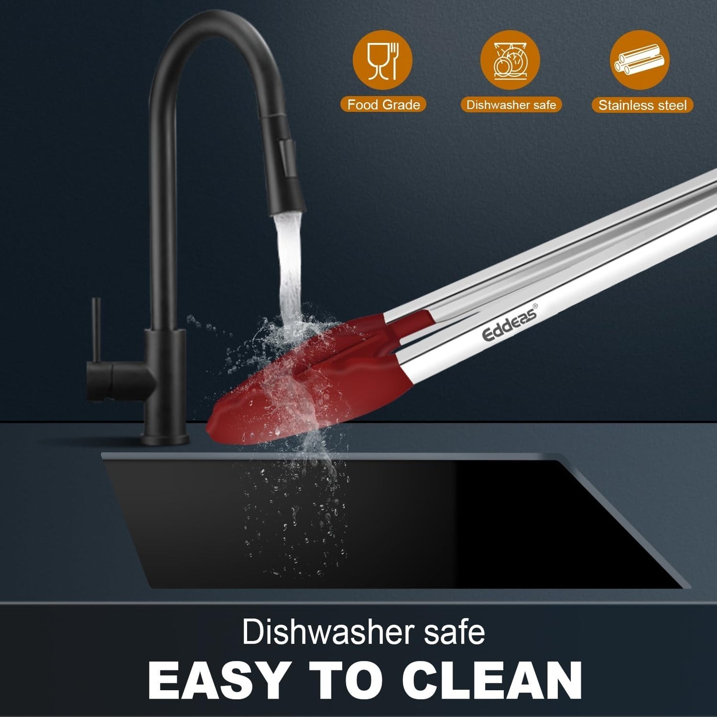 Heat Resistant Silicone Tongs Set   7", 9", & 12" Locking Kitchen Tools, Heavy D6