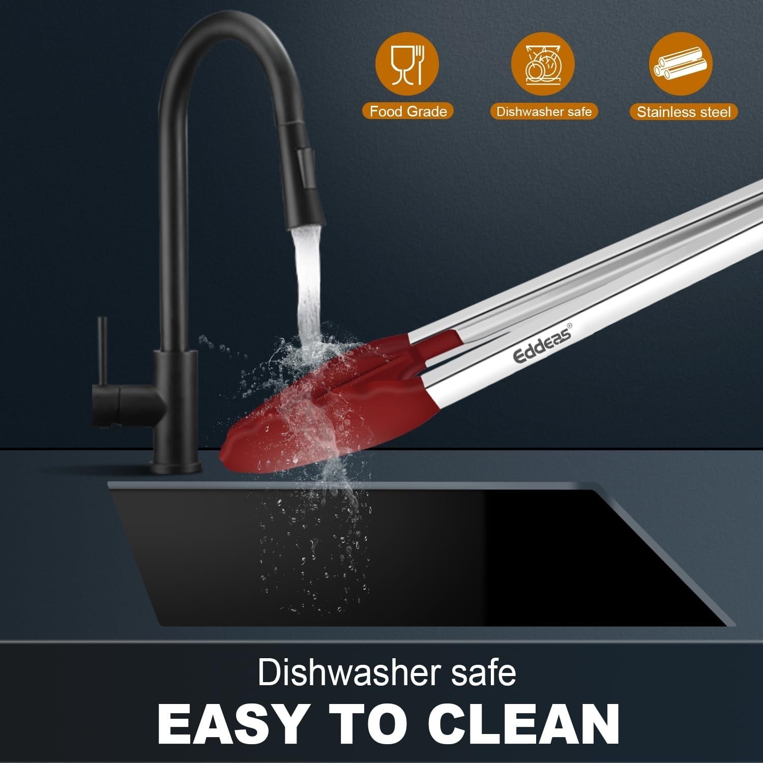 Heat Resistant Silicone Tongs Set   7", 9", & 12" Locking Kitchen Tools, Heavy D6