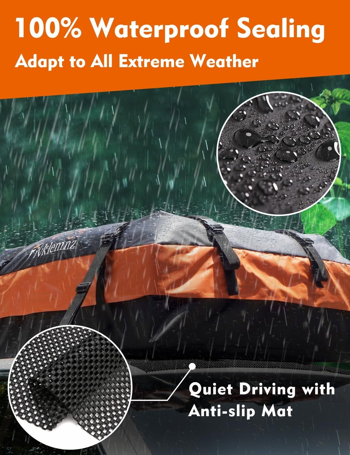 30 Cubic Waterproof Rooftop Cargo Carrier Bag | Soft Roof Storage with Anti-Slip2
