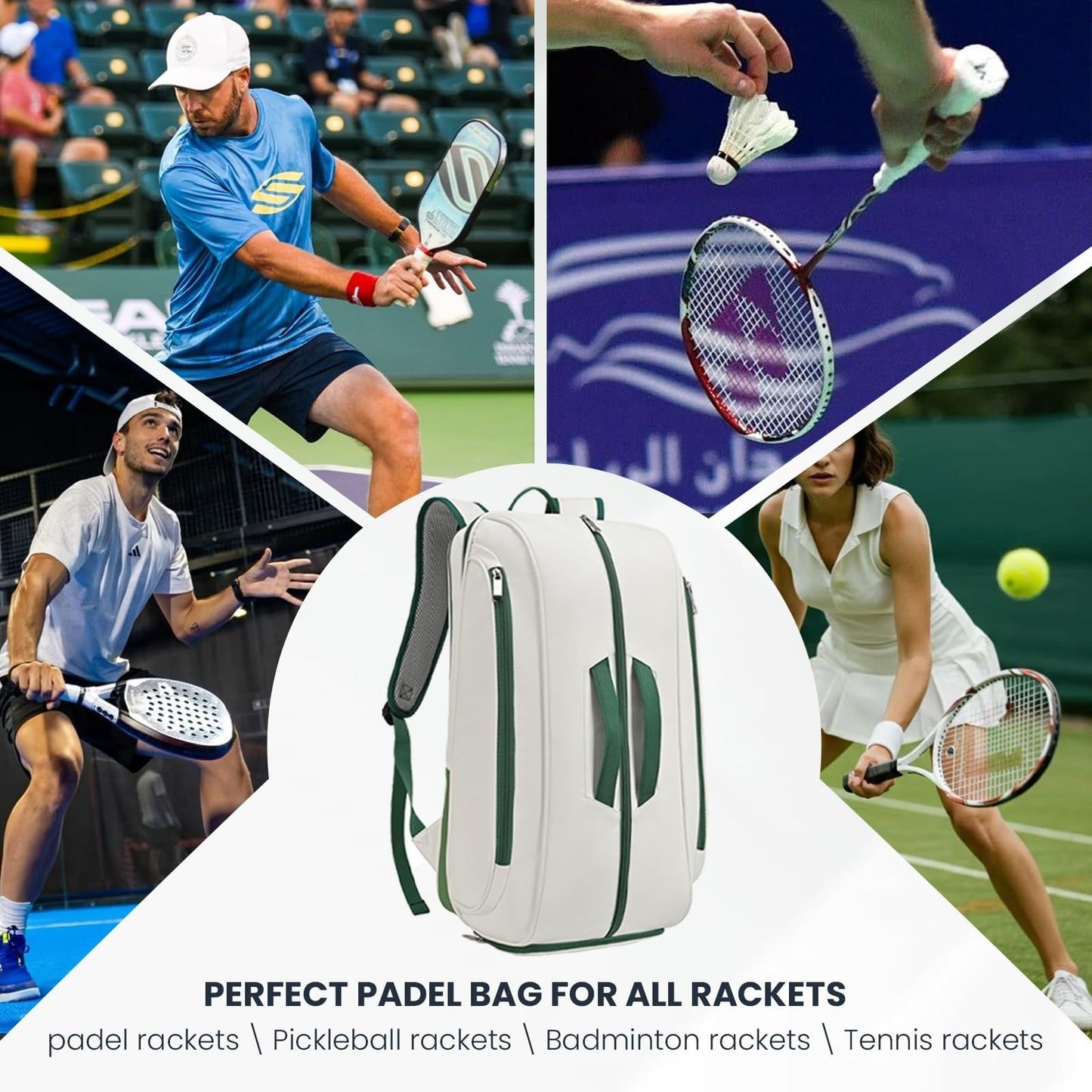 Multi-Functional Tennis & Pickleball Backpack with Shoe Compartment & Laptop Sle5