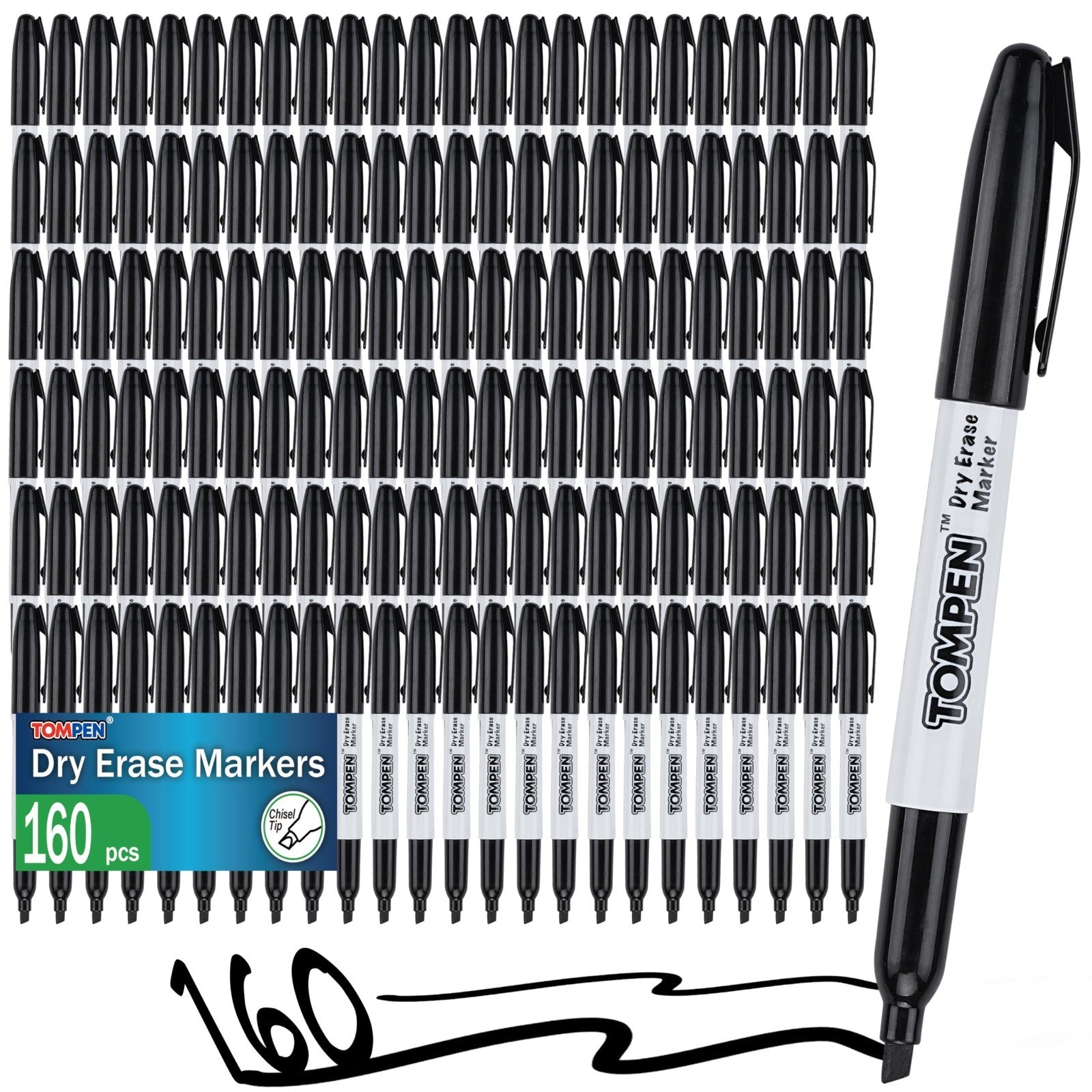 Bulk Dry Erase Markers 160 Pack, Chisel Tip, Low Odor Quick-Drying for Office &1