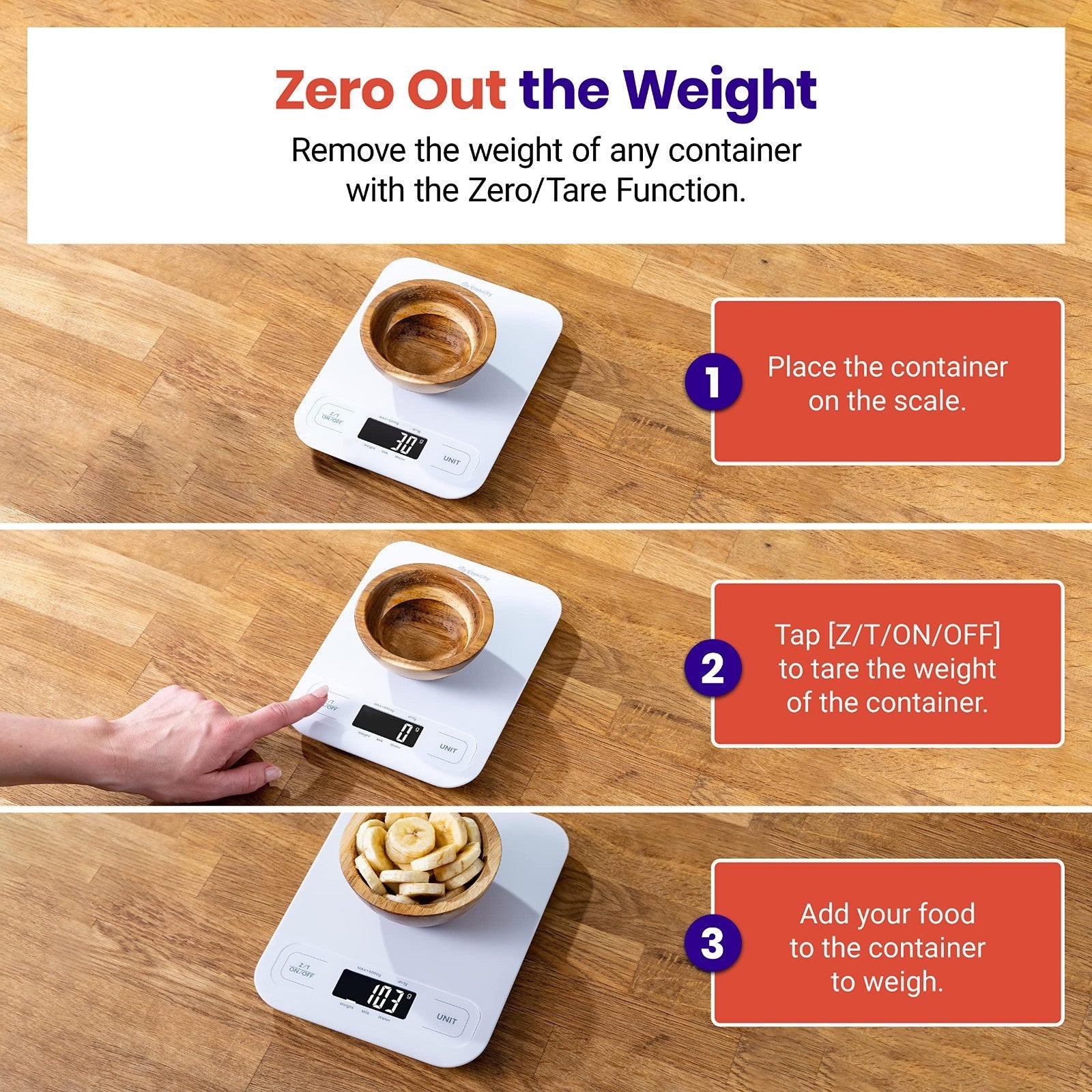 Digital Kitchen Scale   Grams & Ounces, Tare Function, Ideal for Baking, Keto, M3