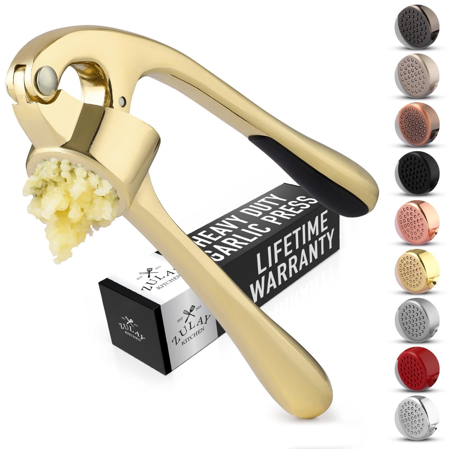 Premium Garlic Press with Soft Handle, Silicone Peeler & Cleaning Brush   3 Piec1