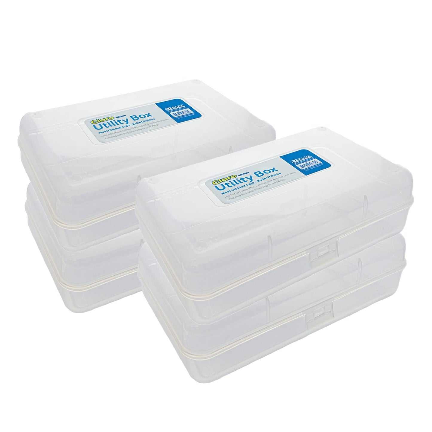 Clear Multipurpose Pencil Box   Stackable Storage Case for Office & School Suppl1
