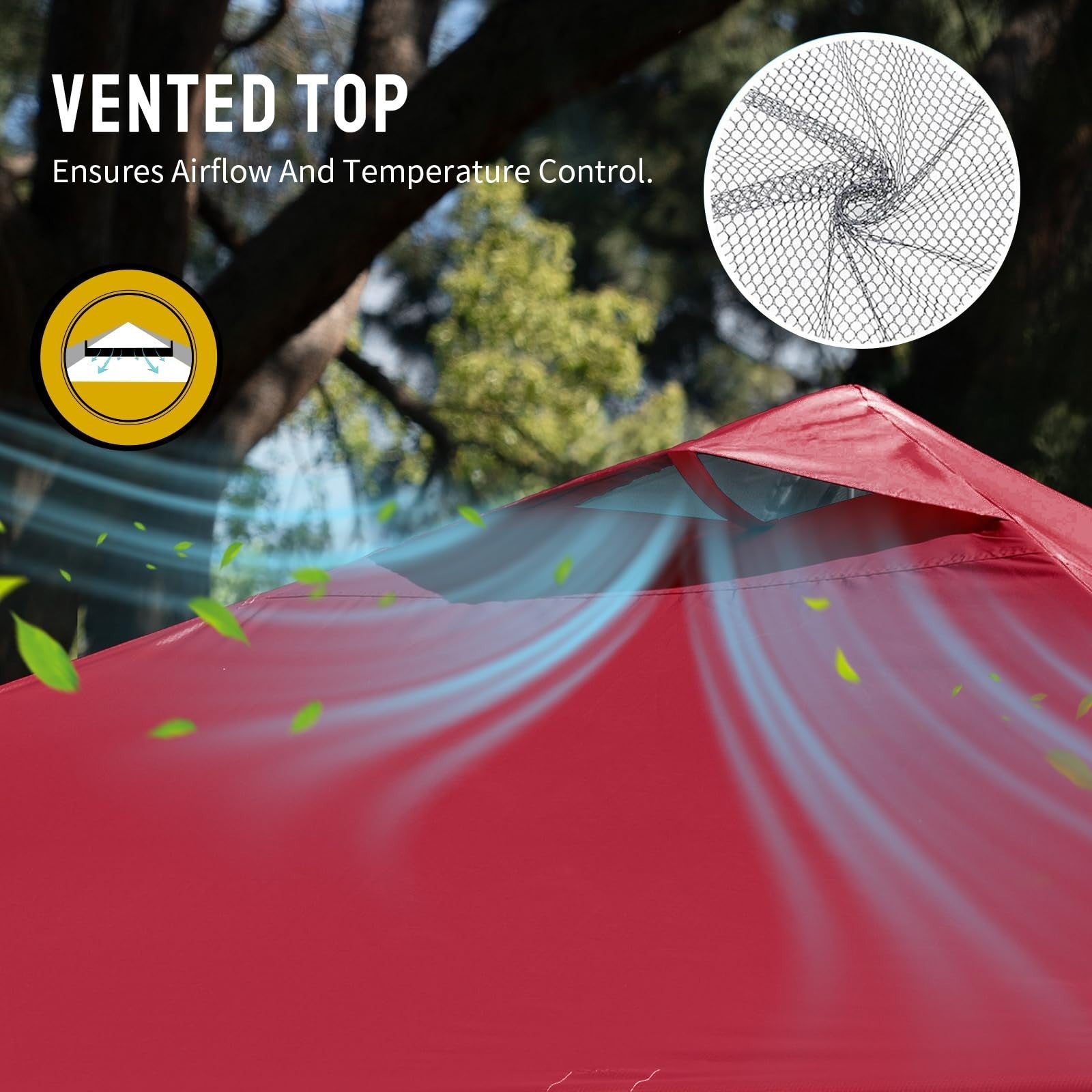 12x12 Pop Up Canopy Tent   Easy Setup, Red Outdoor Sun Shade for Events, Camping4