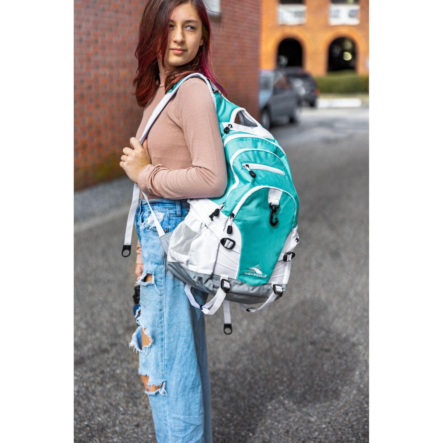 Versatile Travel & Work Backpack with Tablet Sleeve   Aquamarine/White/Ash7