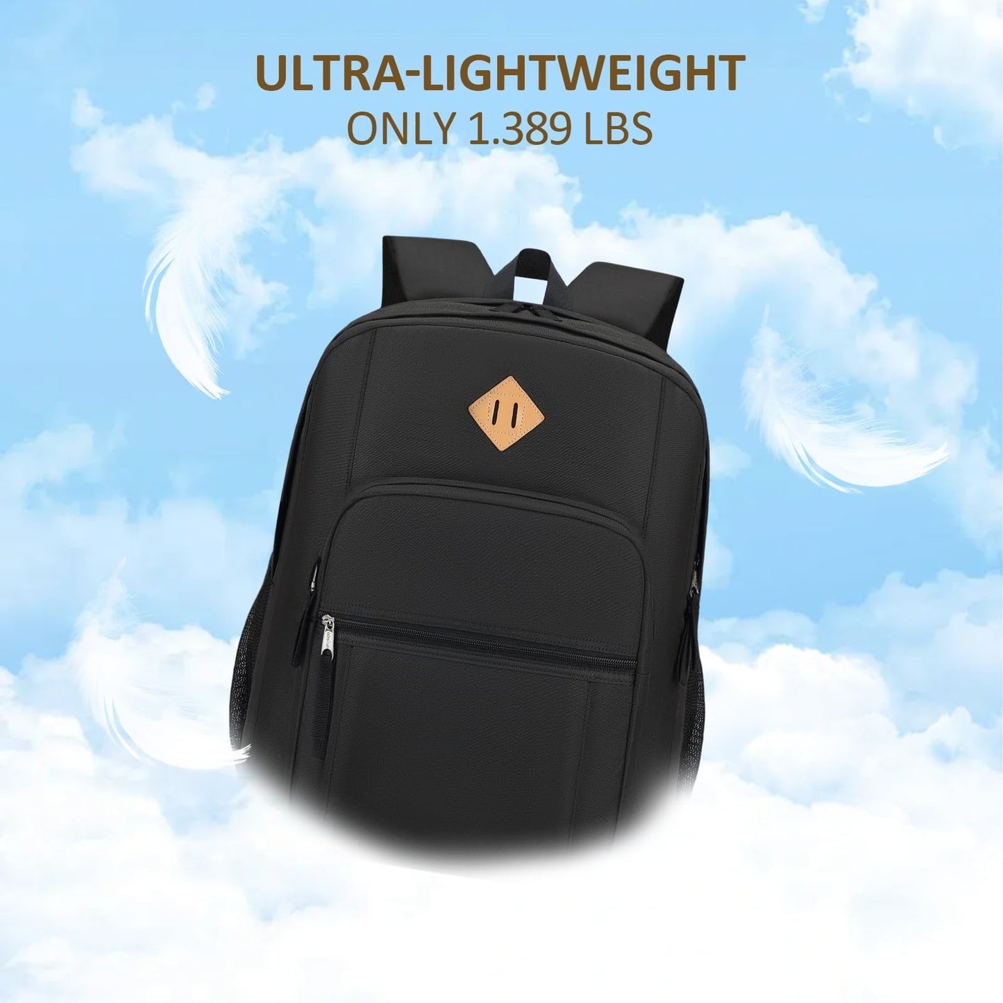 Water Resistant Large Travel Backpack for College, School & Work   Unisex Bookba6