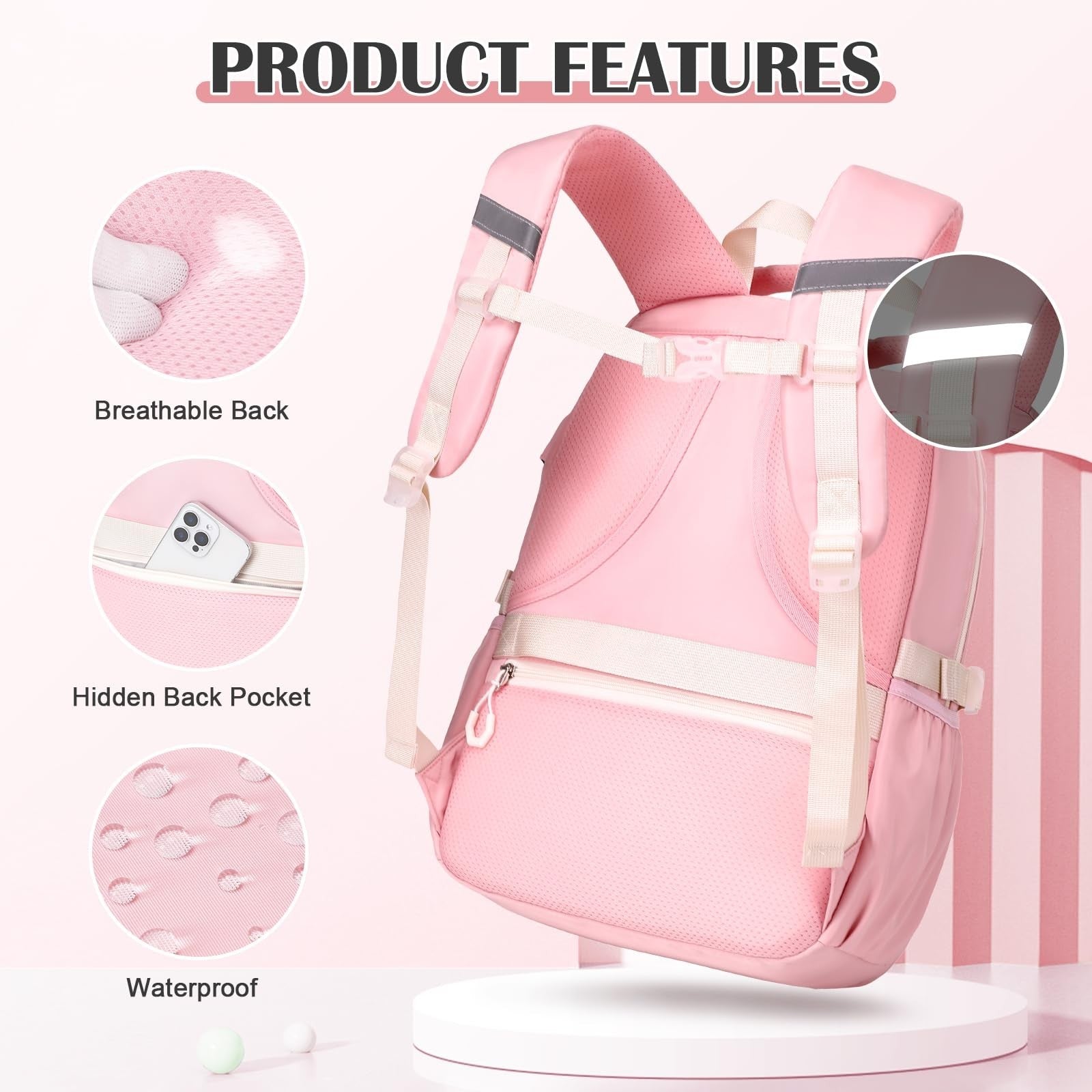 3PCS Girls School Backpack Set with Lunch Box & Pencil Pouch   Stylish & Durable3