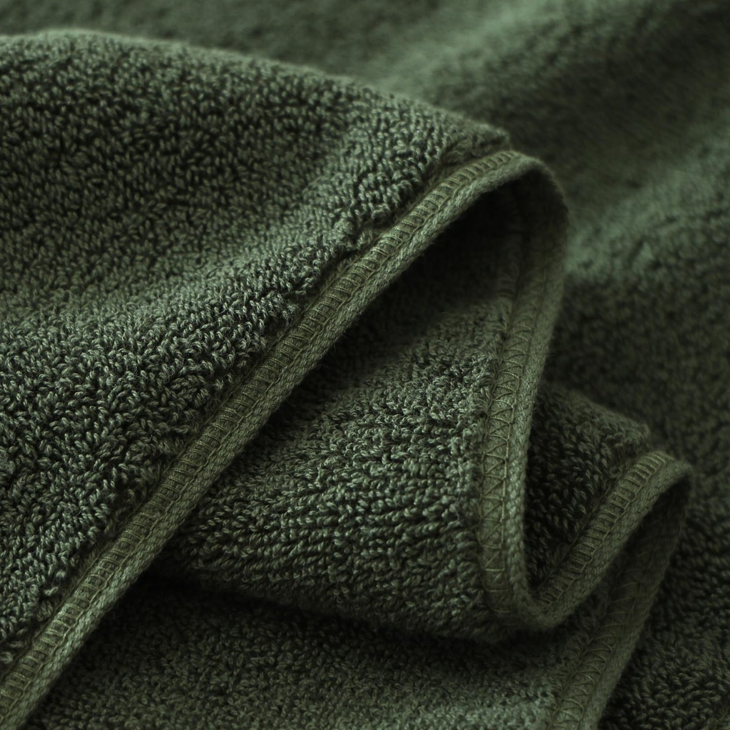 Luxury 100% Cotton Bath Towels Set, 650GSM Super Soft & Absorbent, Olive Green,6