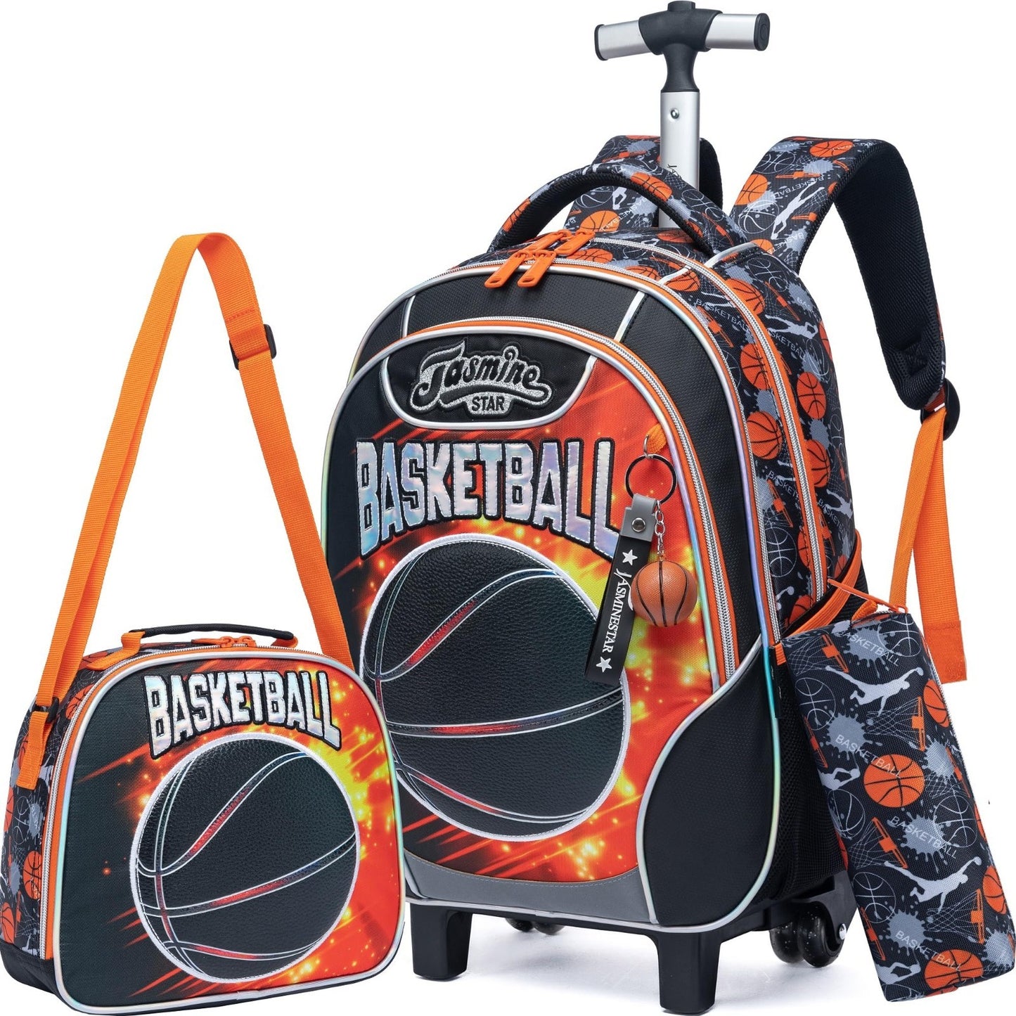 Kids Rolling Backpack with Wheels & Lunch Box   3 in 1 Travel Luggage for Boys 81