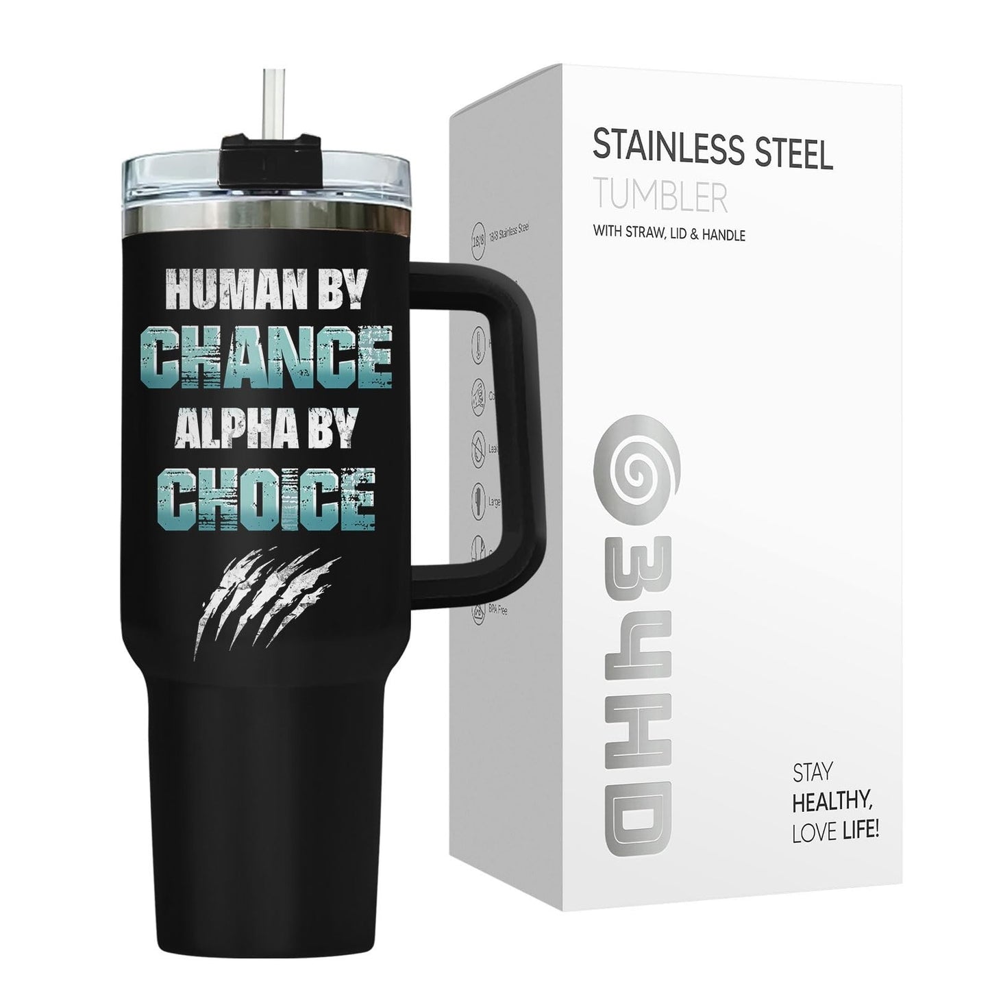 40oz Insulated Tumbler with Handle & Straw   Perfect Travel Mug for Dad, Gifts!3