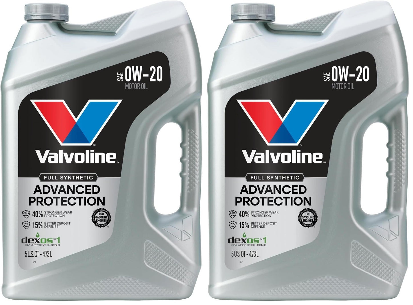 Full Synthetic Motor Oil 0W 20 | 5 QT x 2 | Advanced Engine Protection, High Mil0