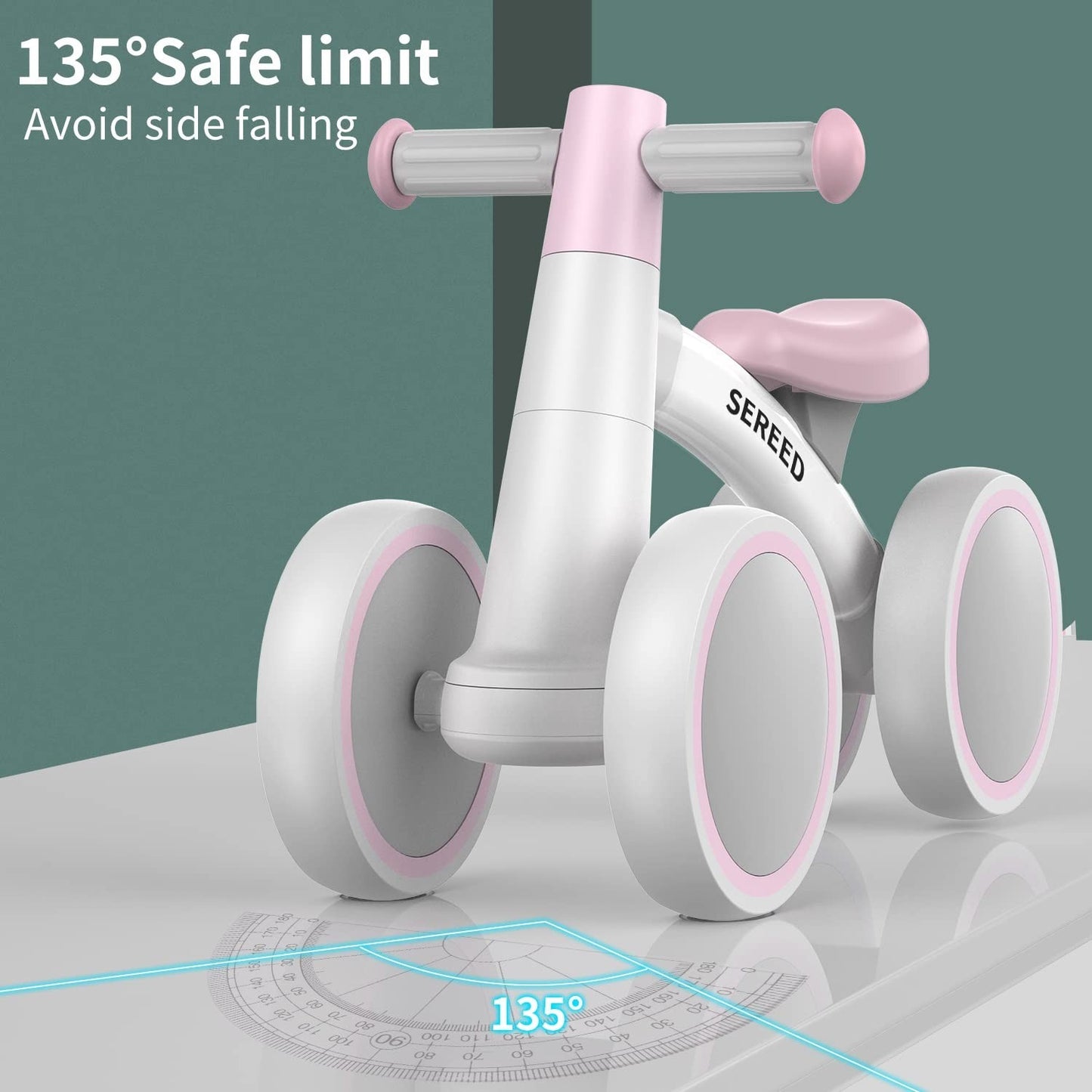 Toddler Balance Bike for 1 Year Old   4 Wheels, First Bike Gift for 12 24 Months6
