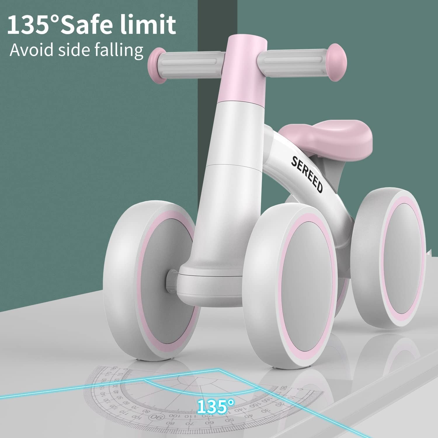 Toddler Balance Bike for 1 Year Old   4 Wheels, First Bike Gift for 12 24 Months6