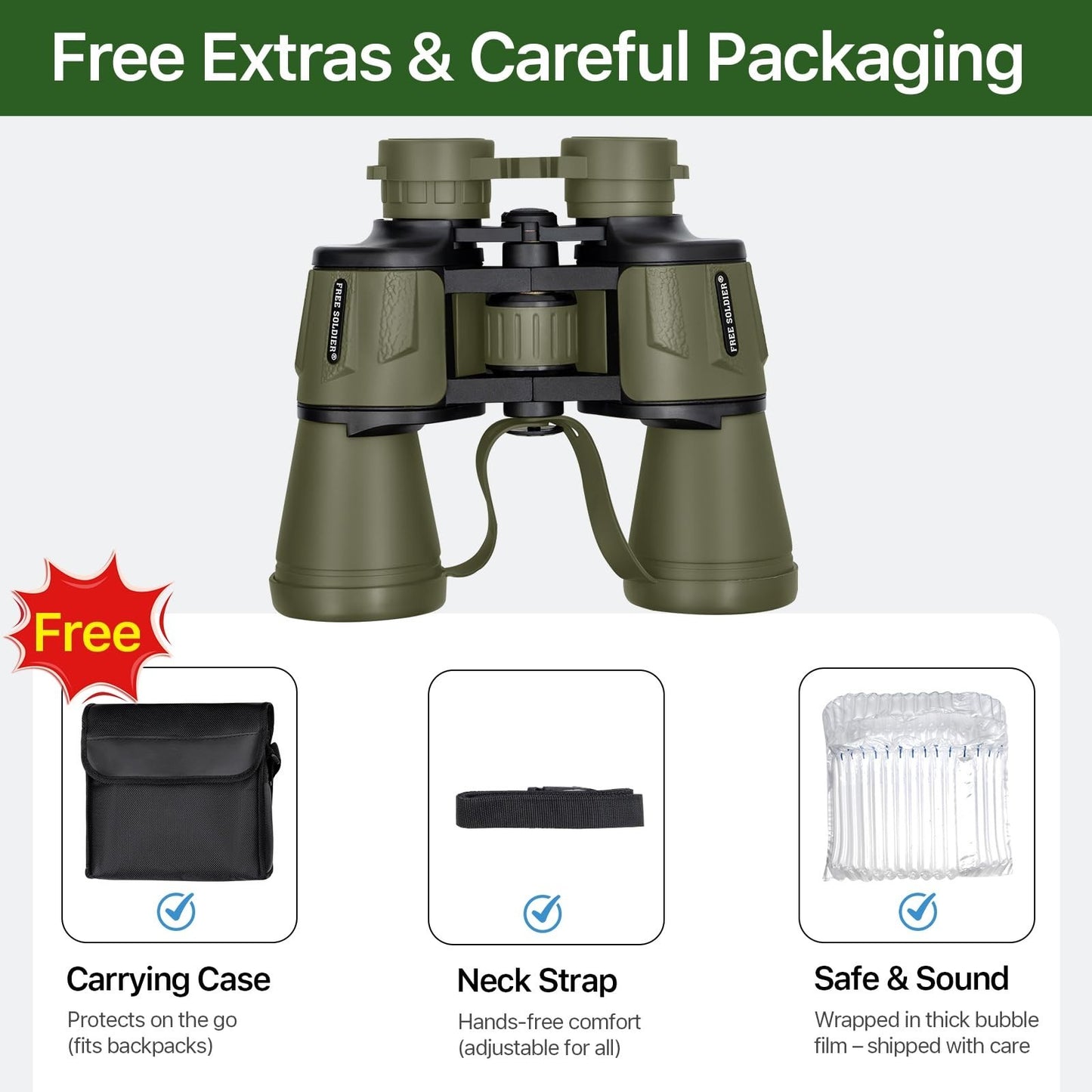 High Powered 20x50 Binoculars for Adults   Low Light Night Vision, 28mm Eyepiece5