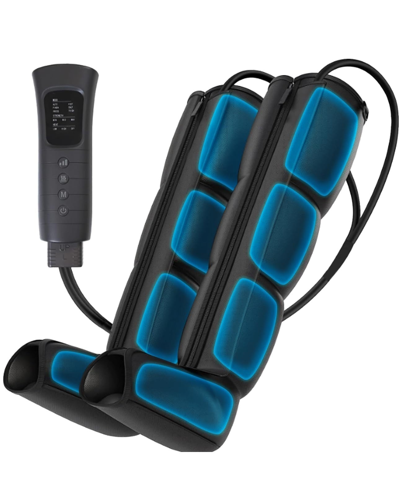 Air Compression Leg Massager - 6 Modes & Intensity Levels, Full-Leg Wrap for Rel1
