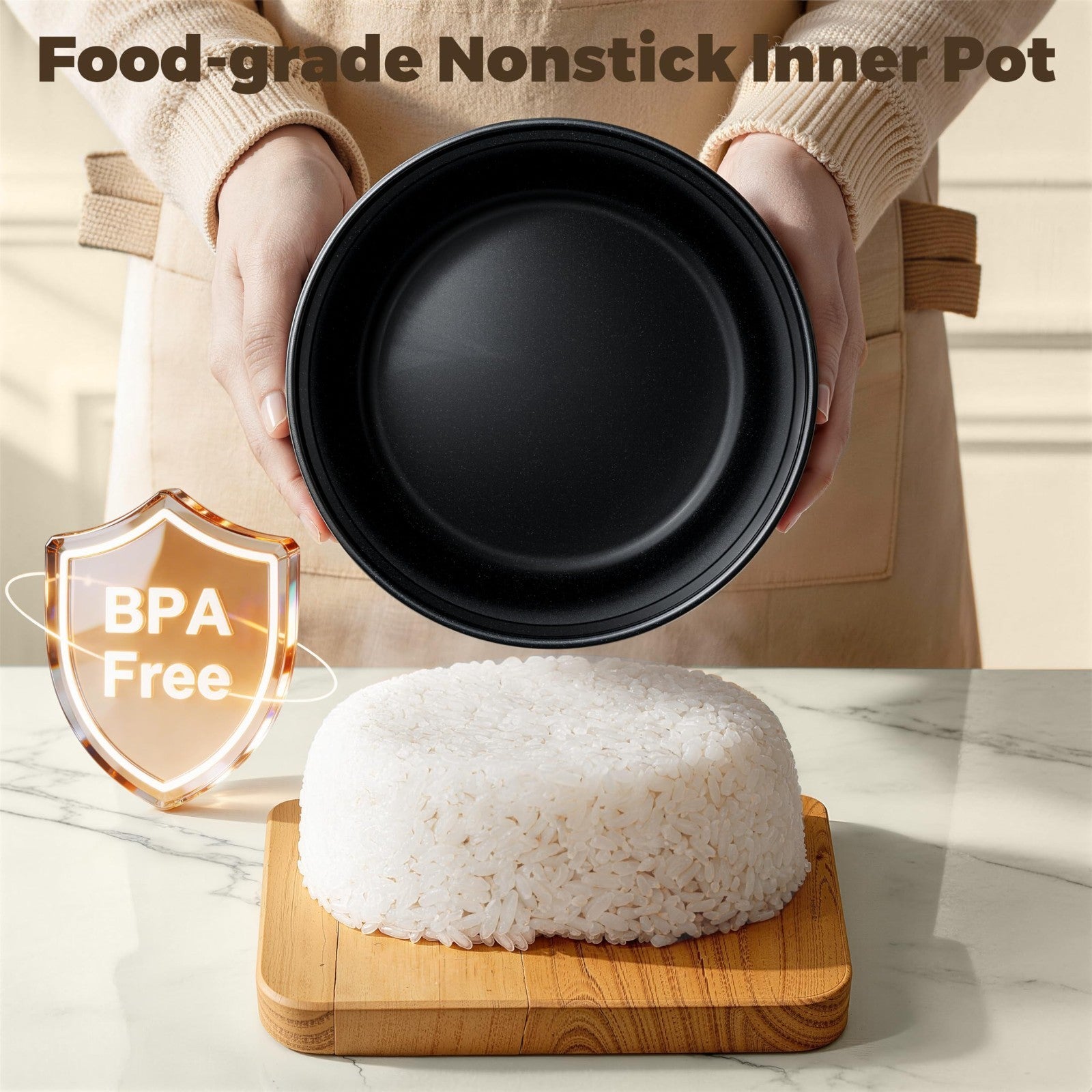 Compact 2-Cup Rice Cooker, Portable Non-Stick Travel Rice Maker, BPA-Free, Timer6