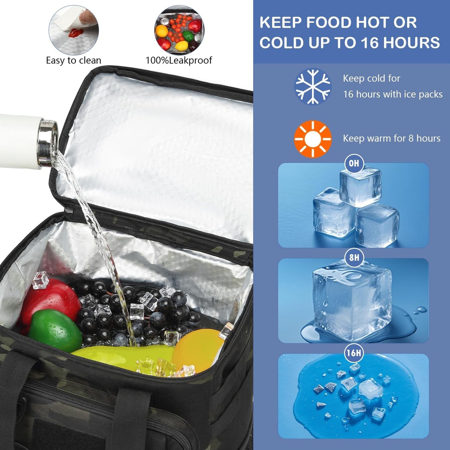 Insulated Tactical Backpack Cooler - 42 Can Soft Cooler for Camping, Hiking, Bea2