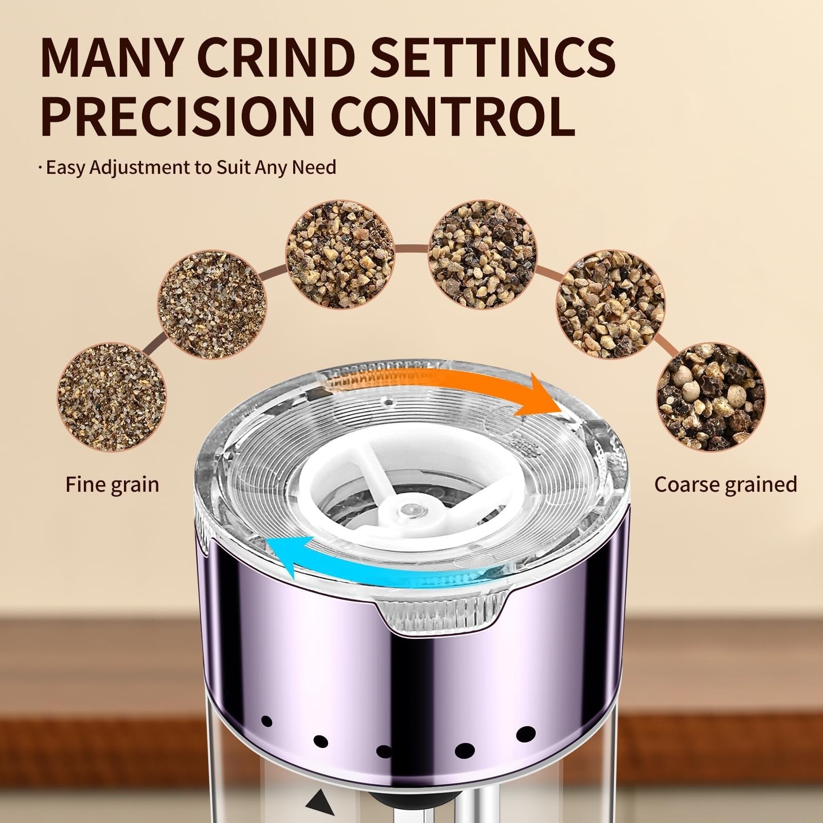 Electric Rechargeable Salt & Pepper Grinder Set   Automatic, Adjustable Coarsene5