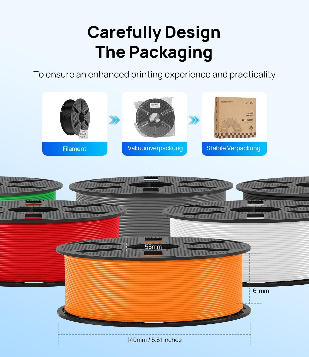 3D Printer Filament Bundle 1.75mm, 4-Pack, 1.1kg Each, Strong Impact Resistance,8