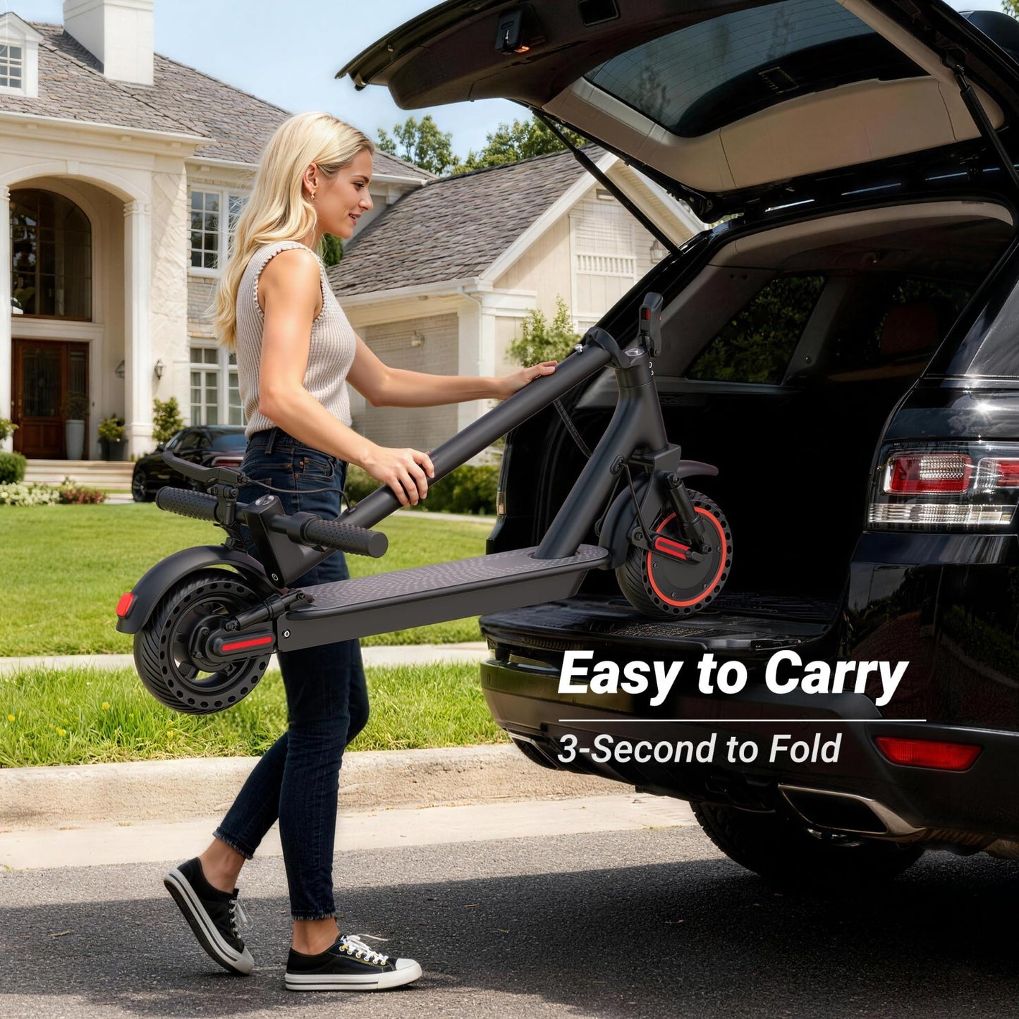 Powerful Electric Scooter 350W-500W, 9-22 MPH, 10-41 Mile Range, Dual Suspension6