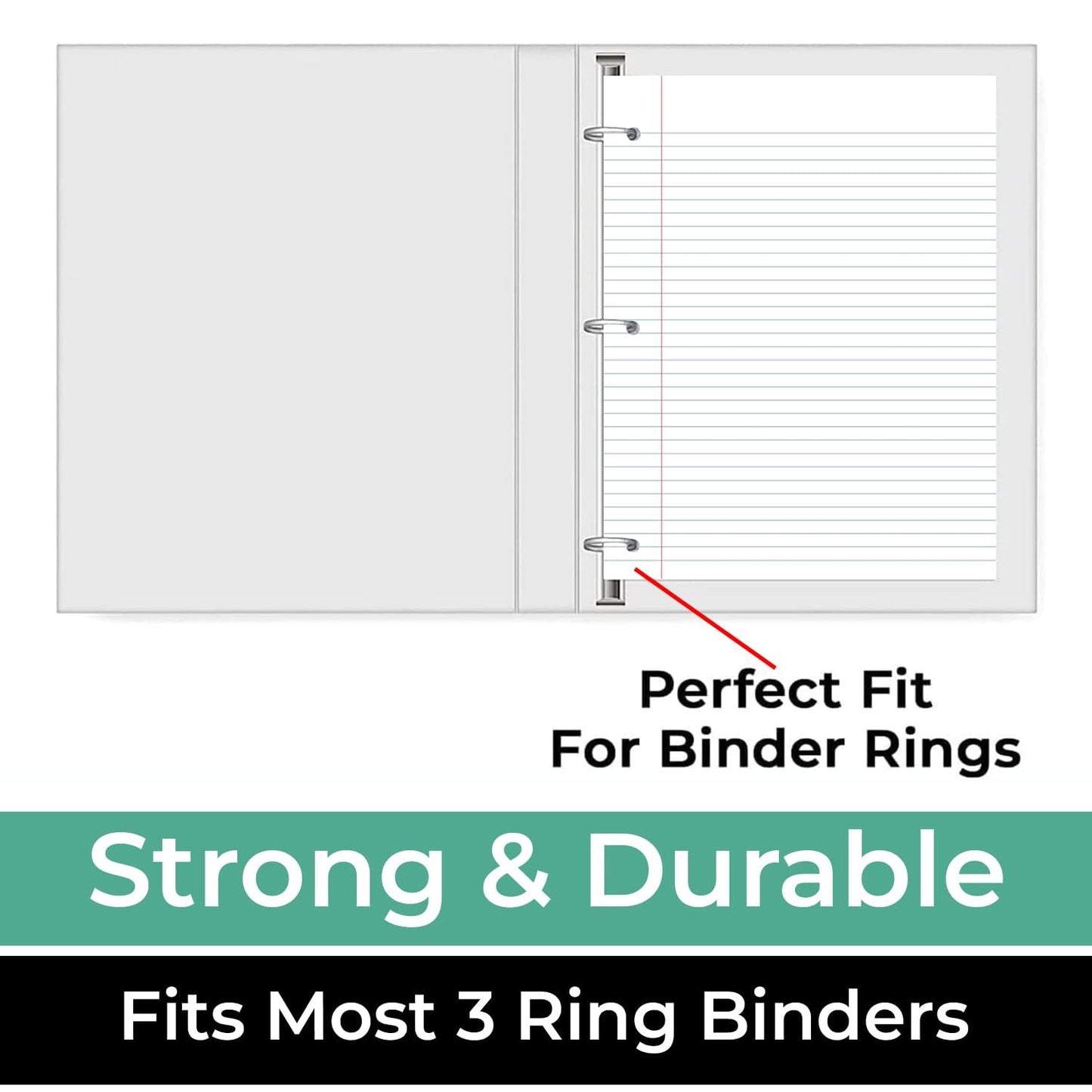 6 Pack College Ruled Loose Leaf Paper, 900 Sheets, 3 Hole Punched, 8"x10.55