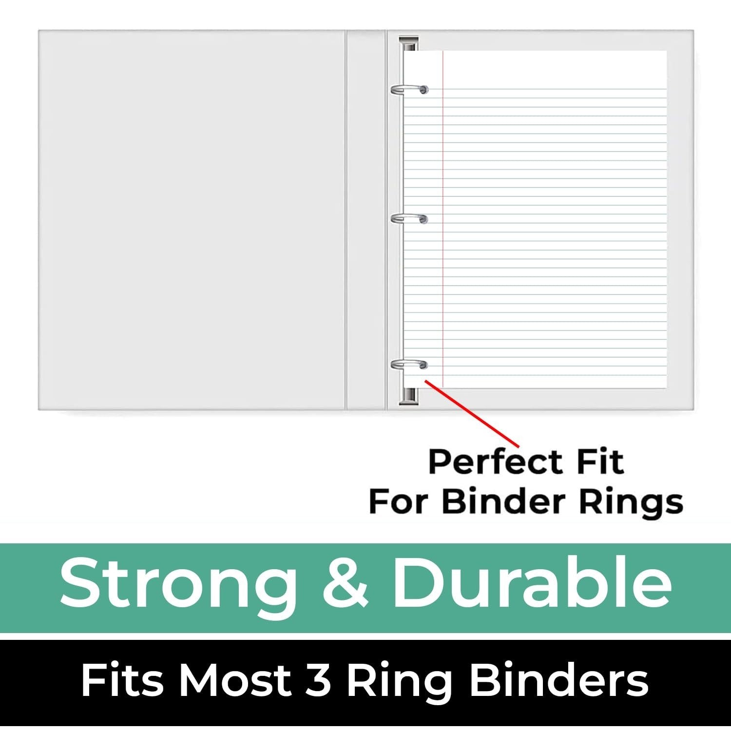 6 Pack College Ruled Loose Leaf Paper, 900 Sheets, 3 Hole Punched, 8"x10.55
