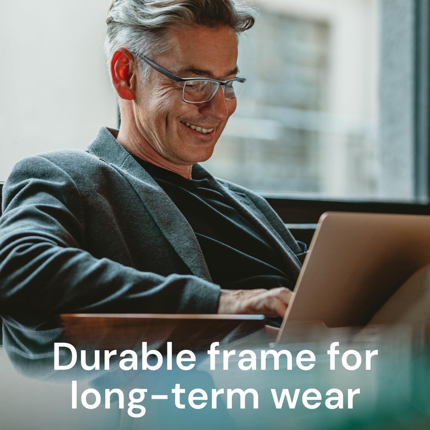 Durable Blue Light Filtering Reading Glasses for Men - Comfortable TR90 Frames6