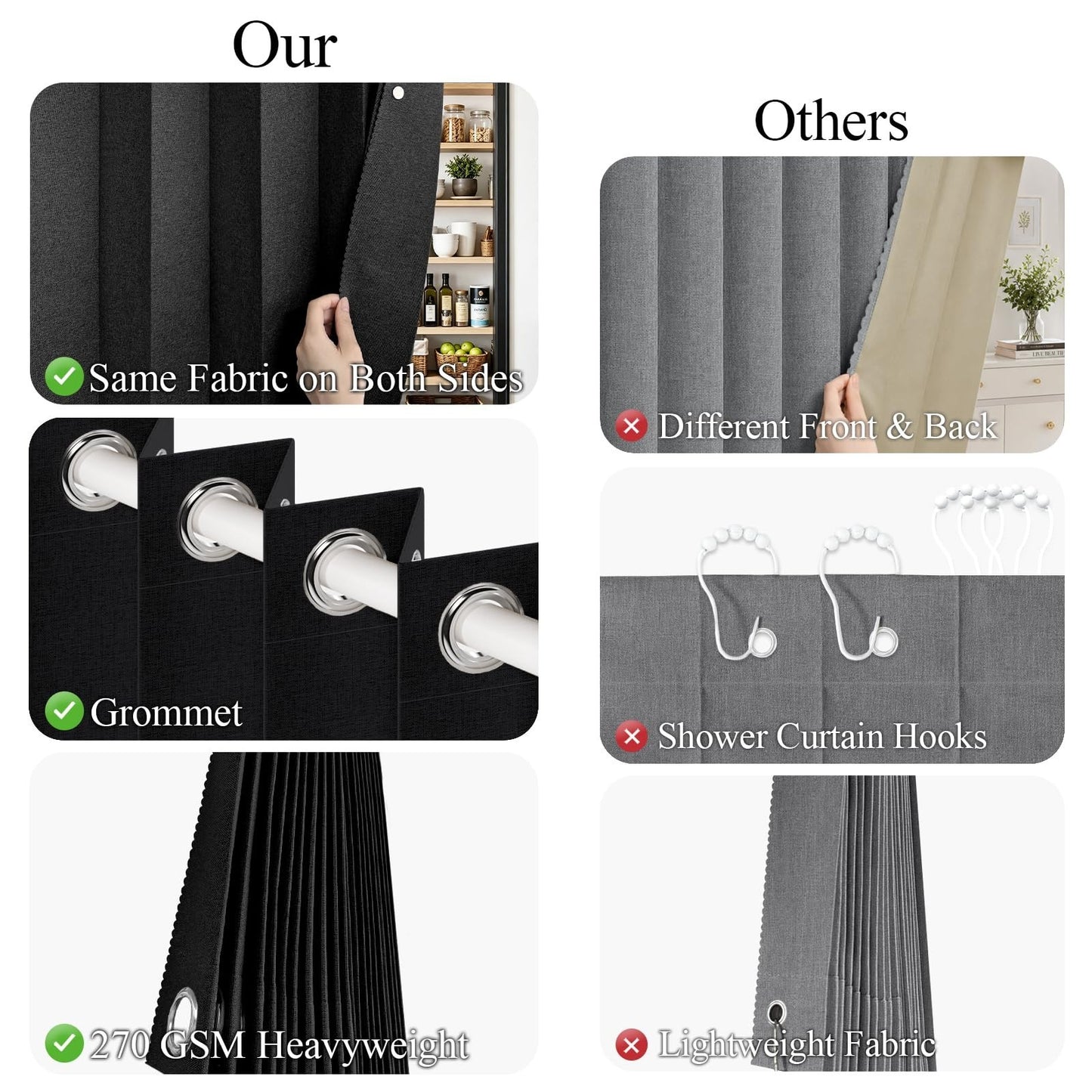 100% Blackout Magnetic Folding Door Curtain   Accordion Panel for Doorway, Laund4