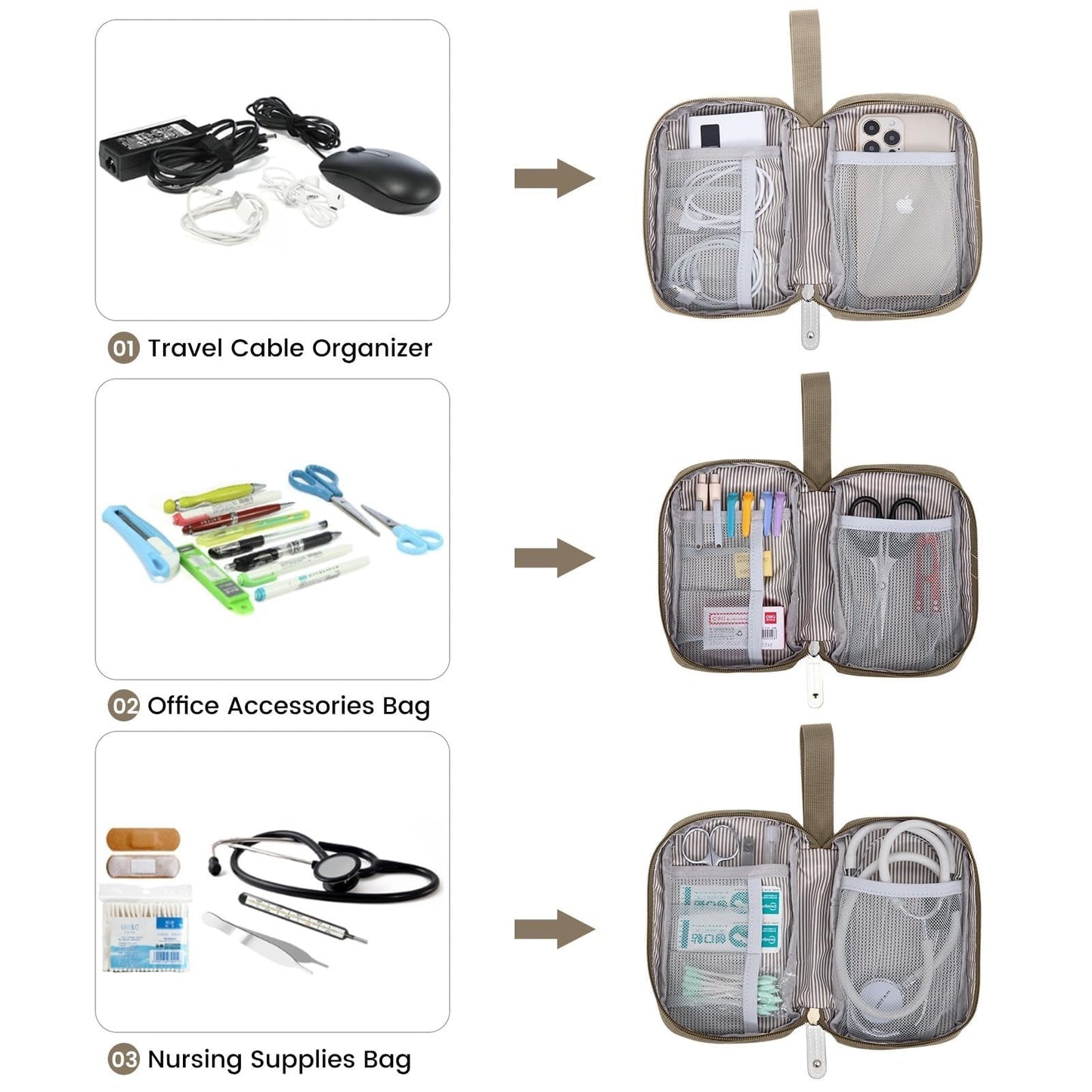 Water Resistant Laptop Backpack for 17.3" Laptops, Anti Theft Travel Bag, Khaki3